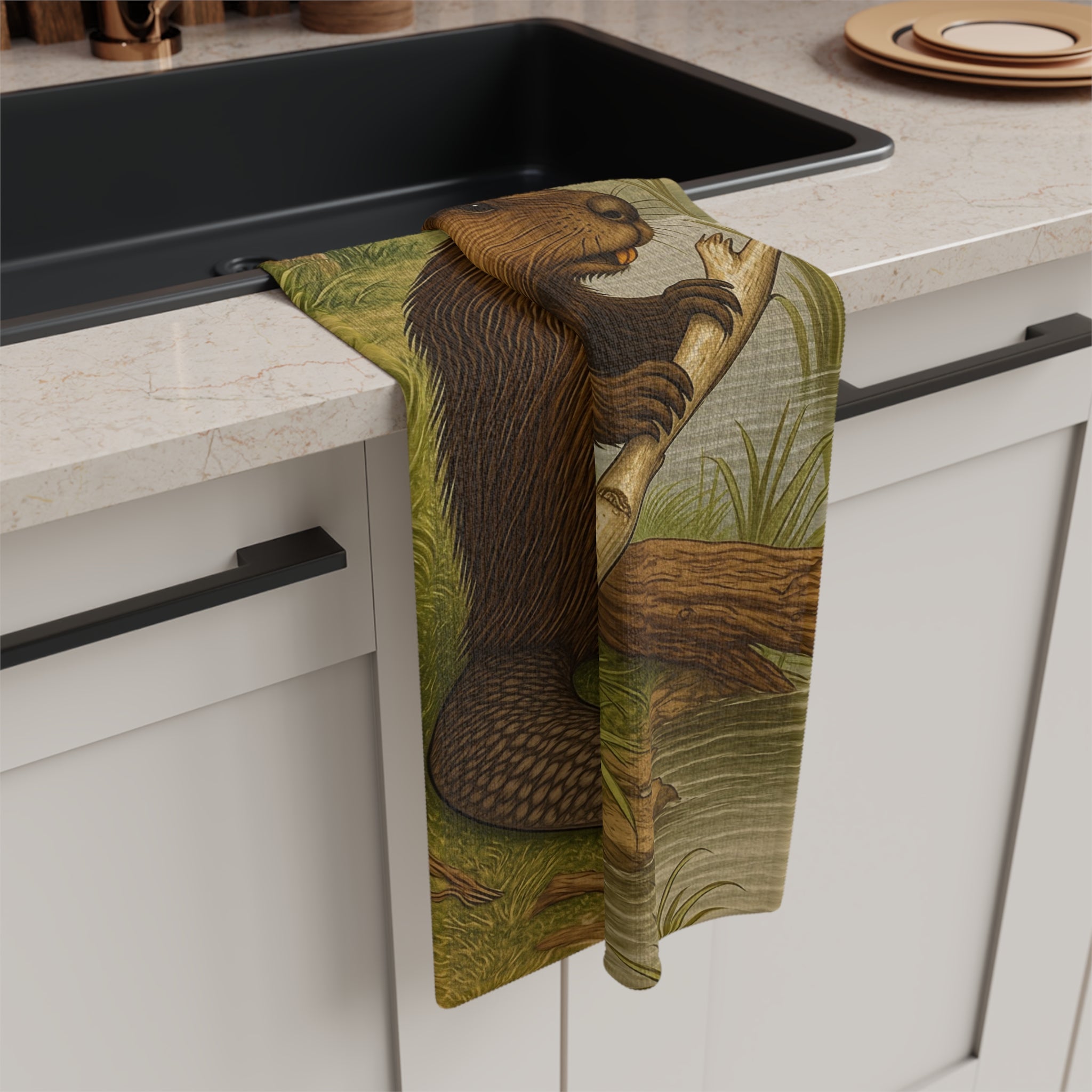 Tea Towel Microfiber  - Beaver Design