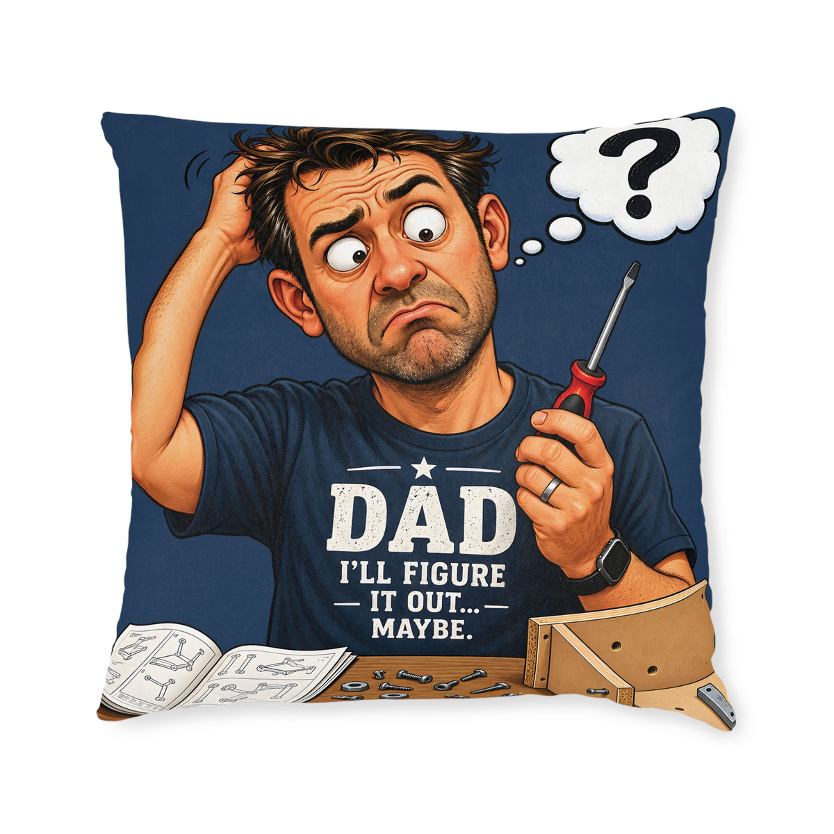 Square Cushion - Dad I'll Figure It Out. Maybe.