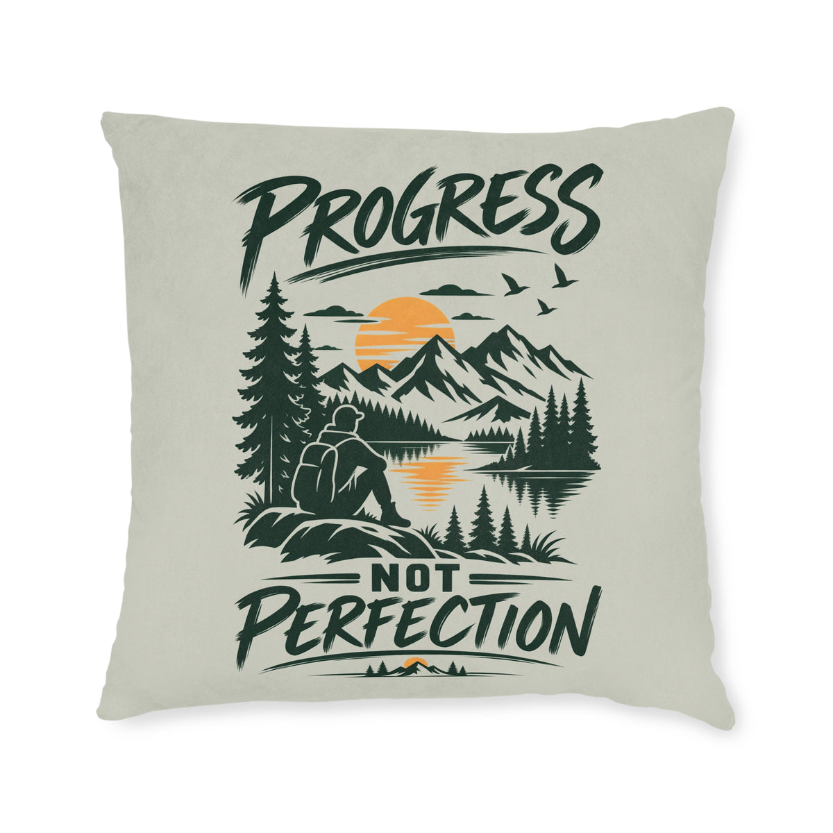 Square Cushion – Progress Not Perfection | Motivational Home Cushion