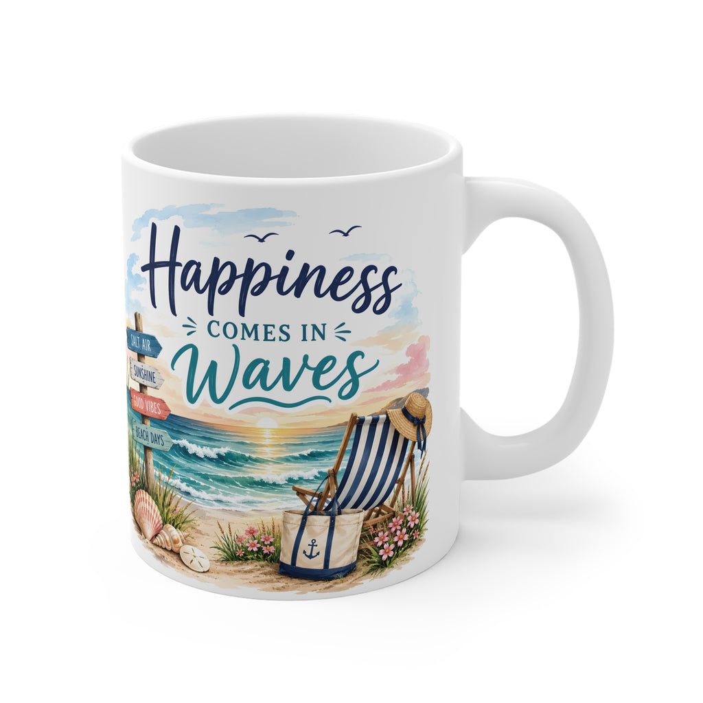 Happiness Comes in Waves Mug