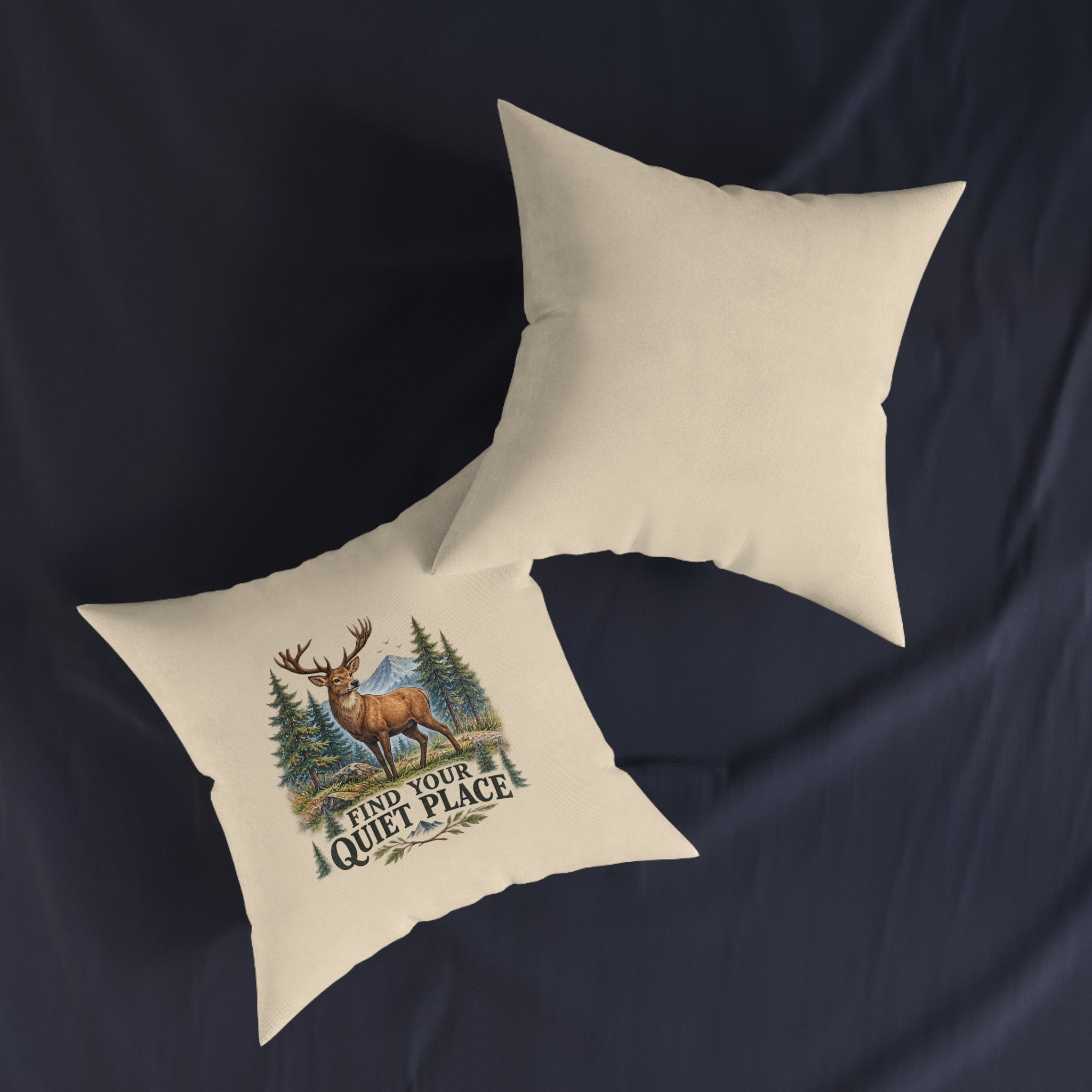 Square Cushion – Find Your Quiet Place | Nature & Relaxation Cushion
