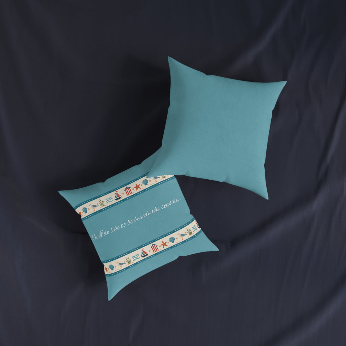 Square Cushion - I do like to be beside the seaside...