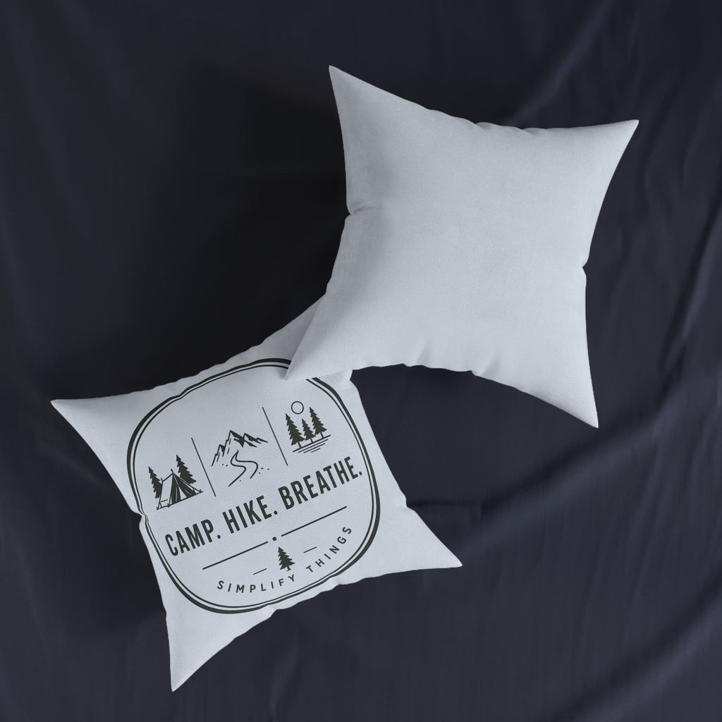 Square Cushion - Camp. Hike. Breathe.