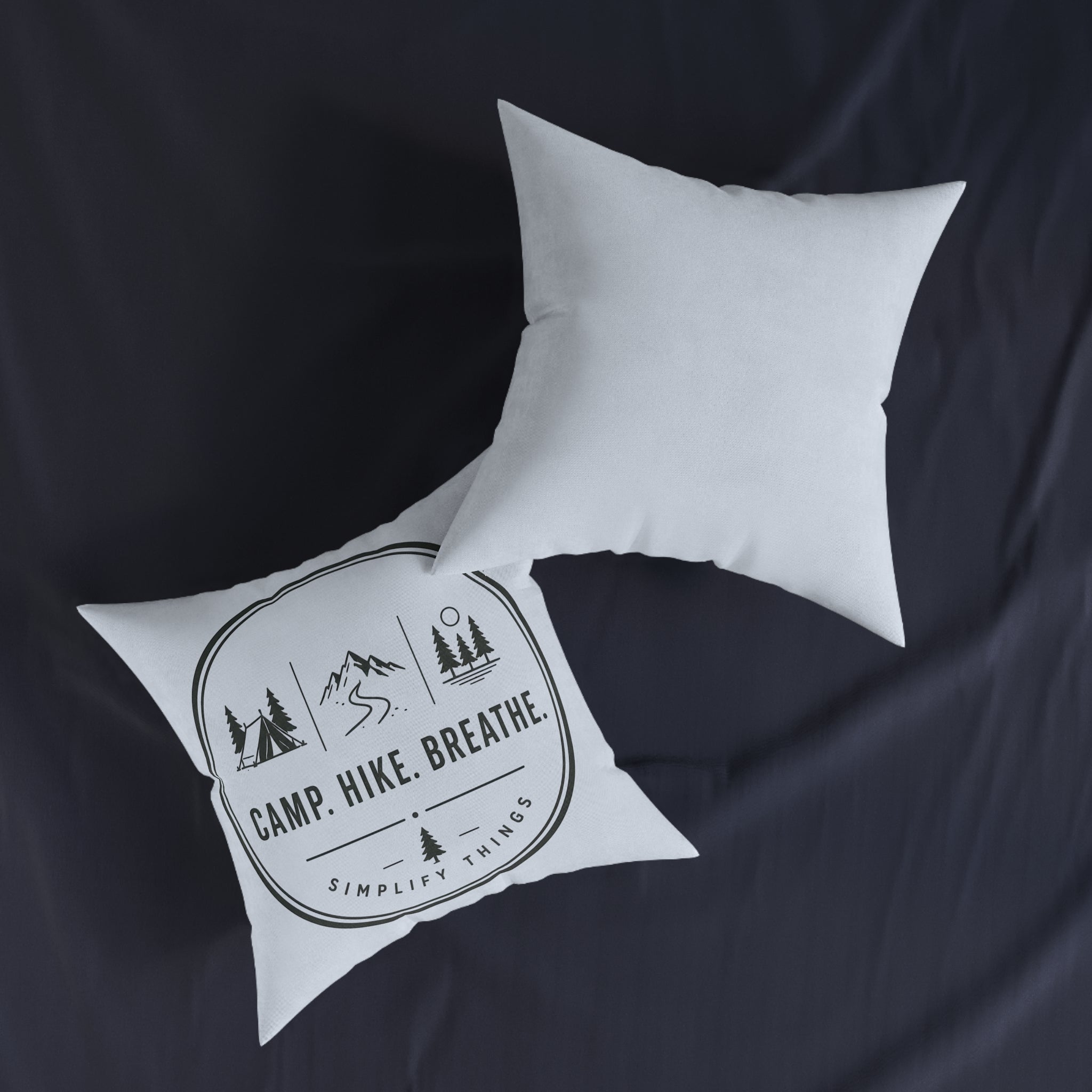 Square Cushion - Camp. Hike. Breathe.