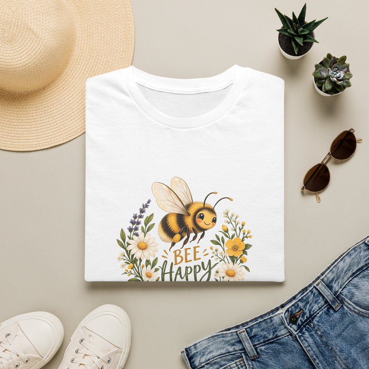 Unisex T-Shirt – Bee Happy | Crest