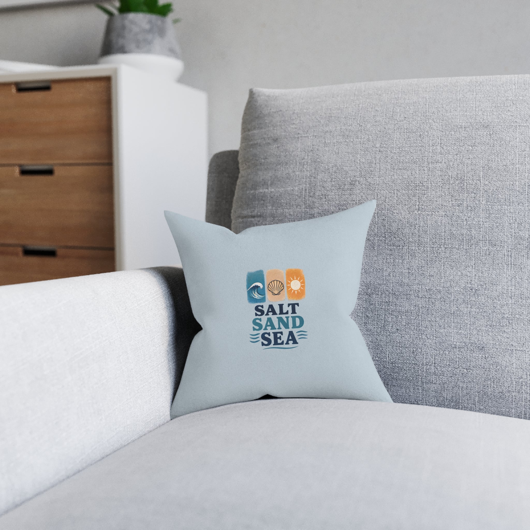 Square Cushion - Salt Sand Sea | Coastal Beach Home Decor