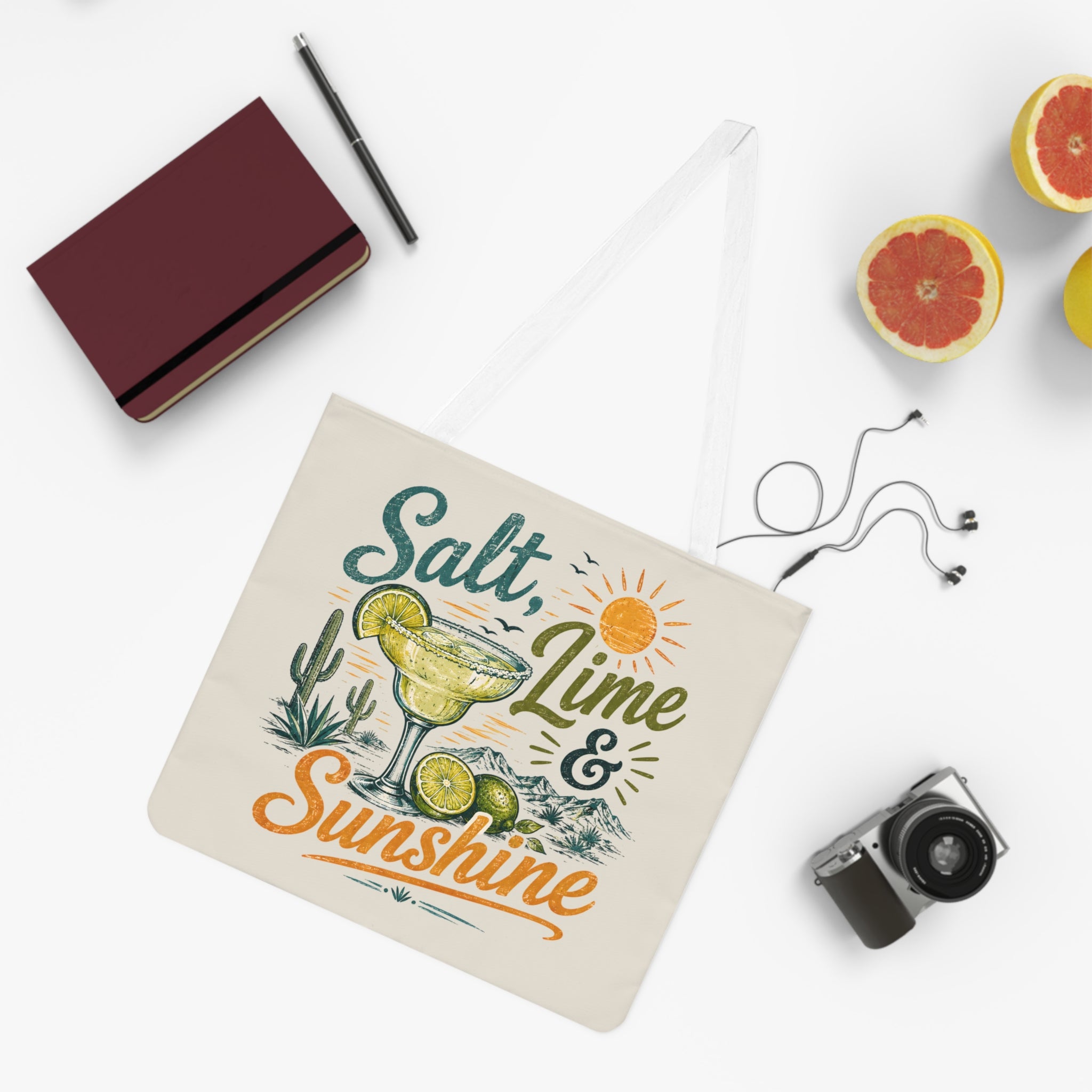 Large Beach Tote Bag – Salt Lime & Sunshine