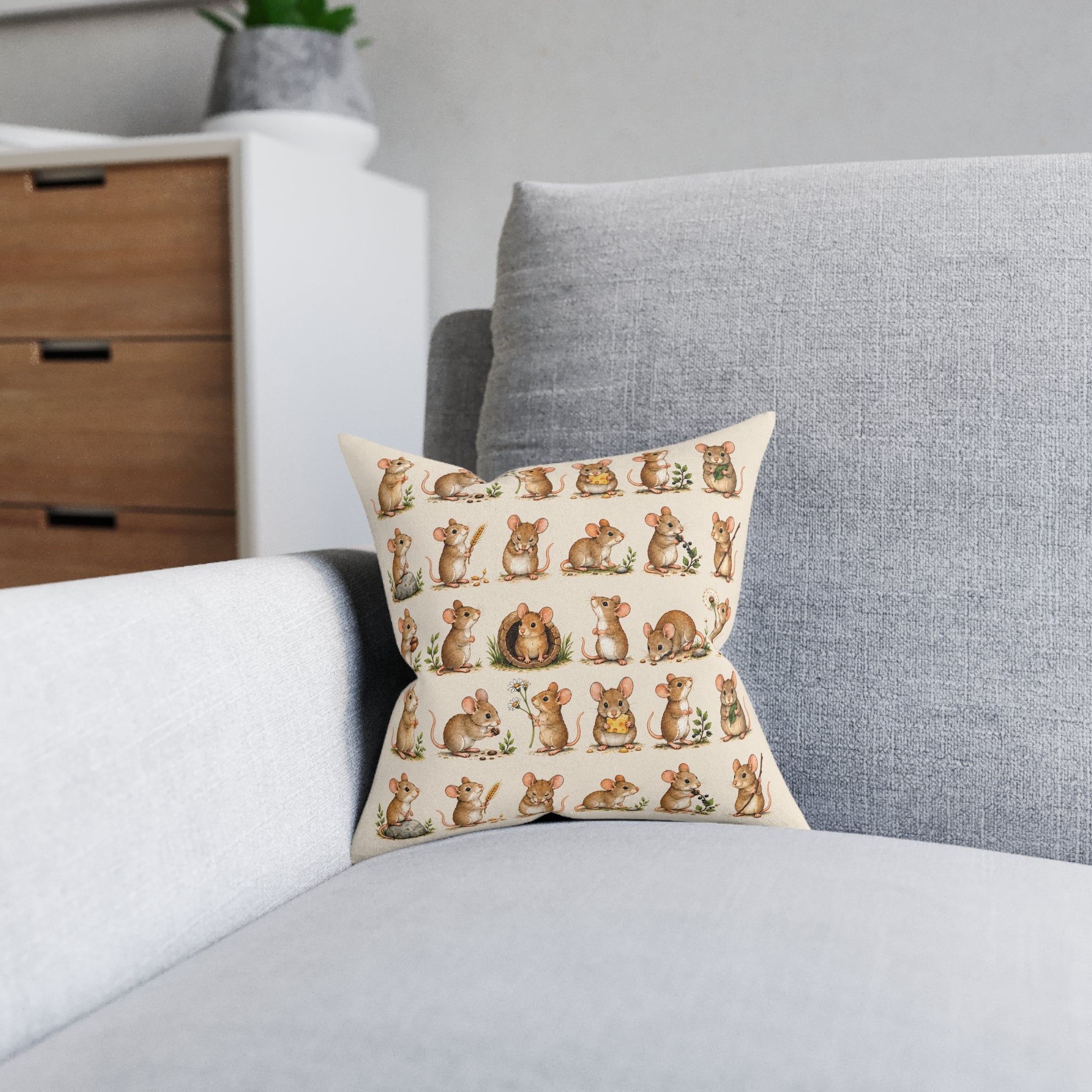 Square Cushion – Mouse Moments | Woodland Collection