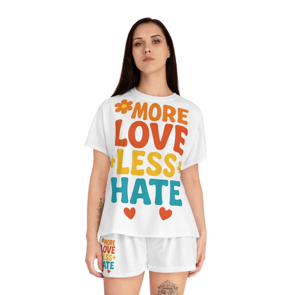 Women's Pyjama Set - More Love Less Hate Design
