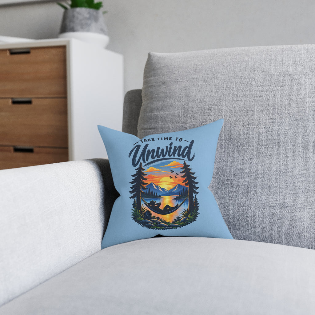 Square Cushion – Take Time to Unwind | Relaxing Home Decor