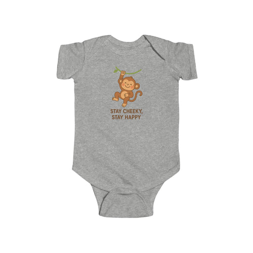 Babygrow - "Stay Cheeky, Stay Happy" Cute Monkey - Motivational Design