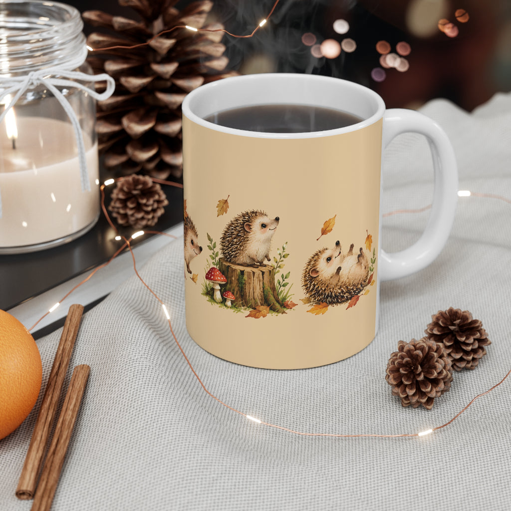 Ceramic Mug - Hedgehog Autumn Fun