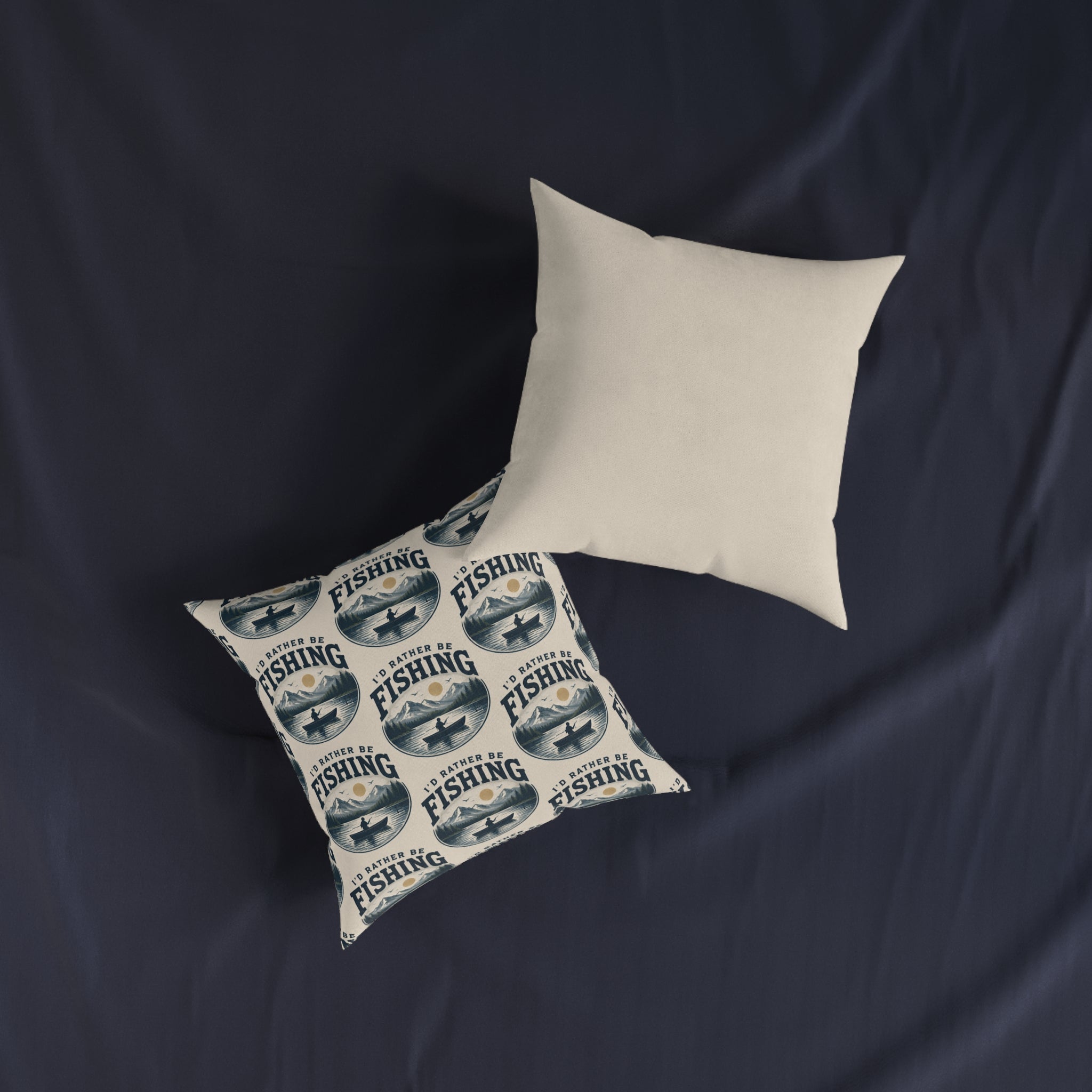 Square Cushion – I'd Rather Be Fishing | Fishing Lover Cushion