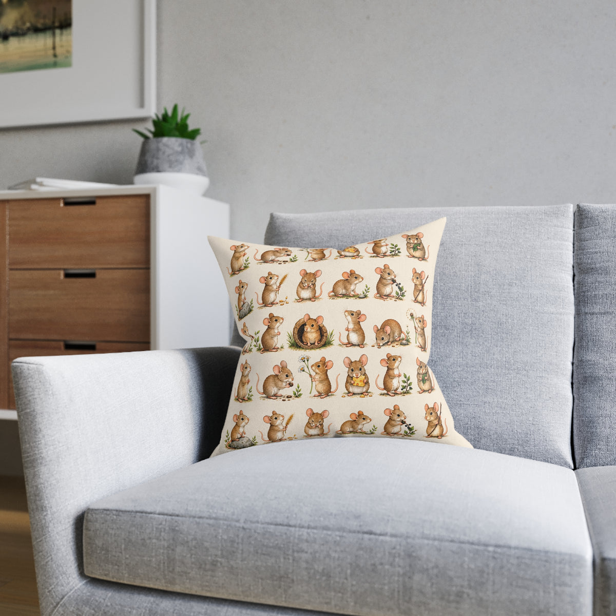 Square Cushion – Mouse Moments | Woodland Collection