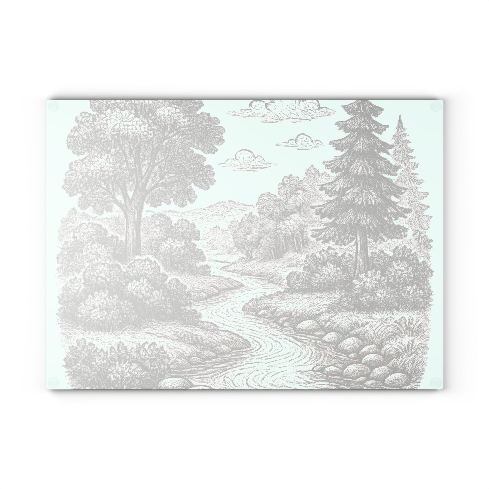 Glass Cutting Board - River Design