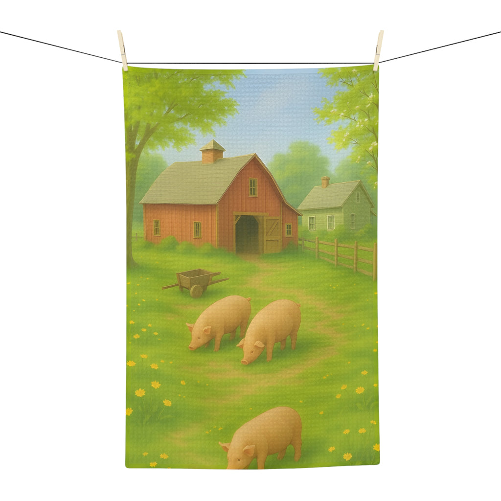 Tea Towel Microfiber - Rustic Farm Design