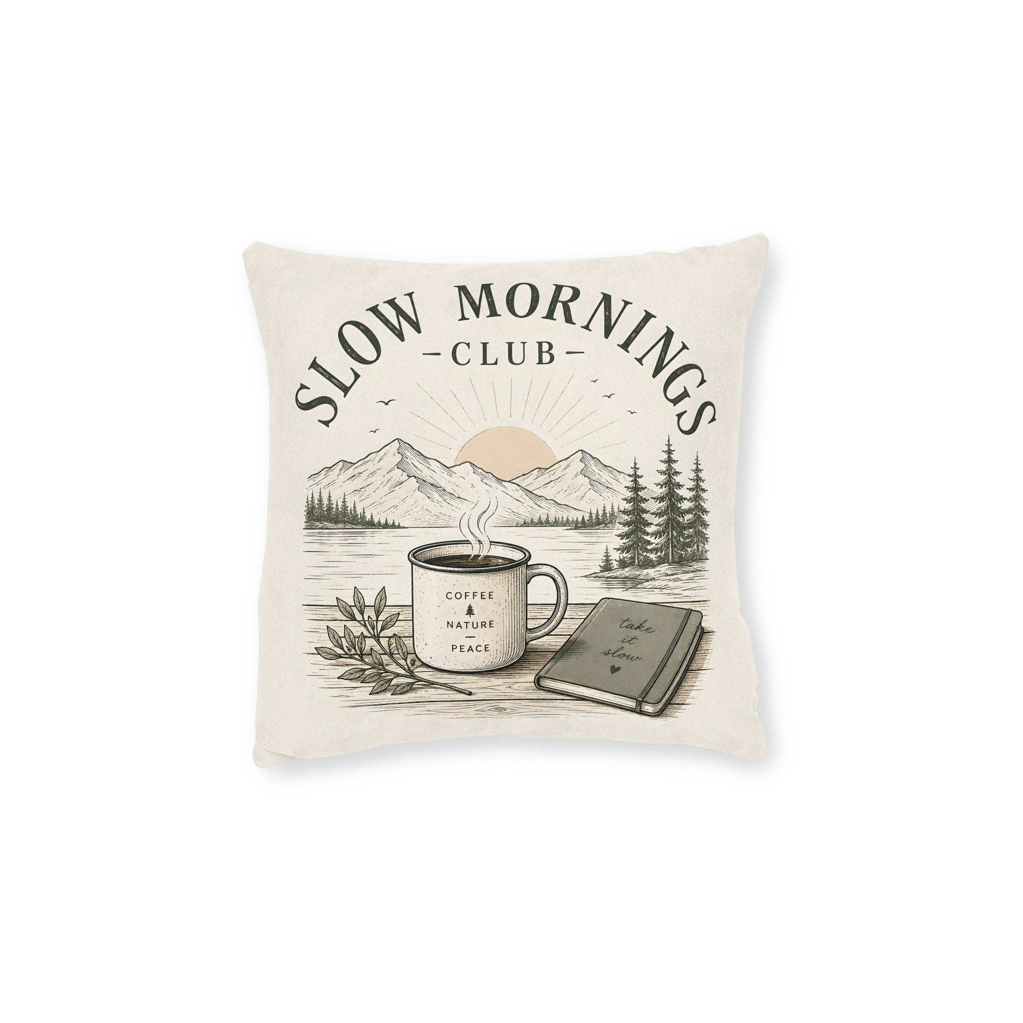 Square Cushion - Slow Mornings Club