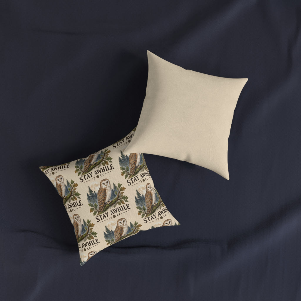 Square Cushion – Stay Awhile | Cosy Home & Welcome Cushion