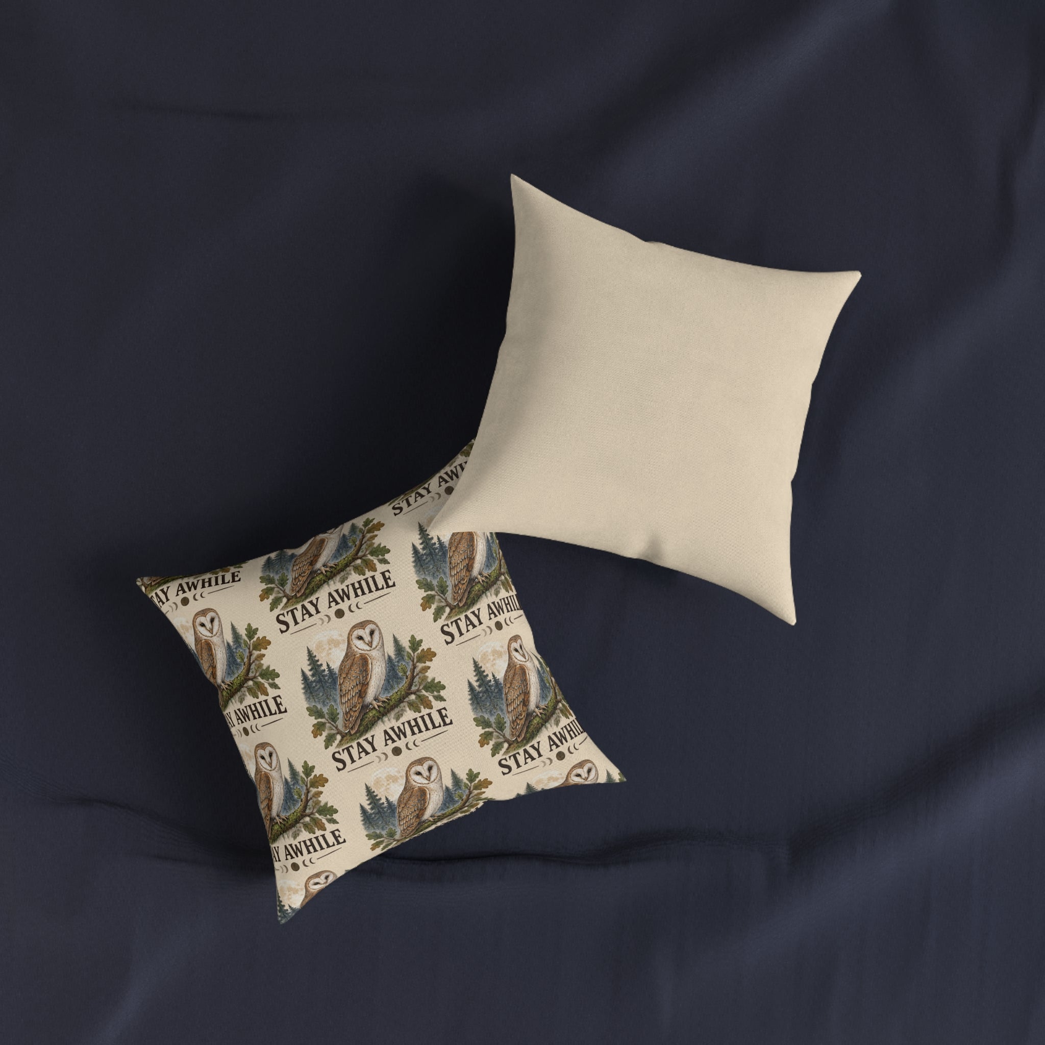 Square Cushion – Stay Awhile | Cosy Home & Welcome Cushion