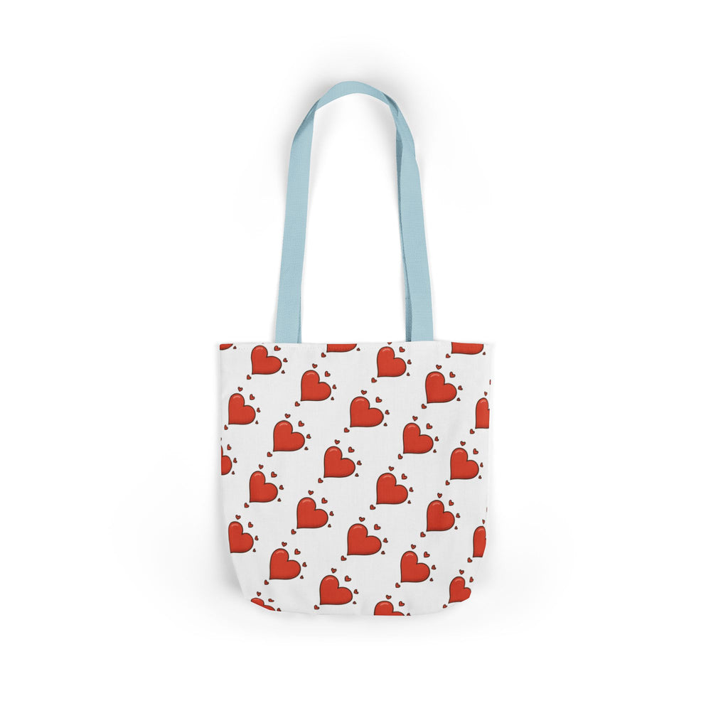 Heart Print Canvas Tote Bag with 5-Color Straps