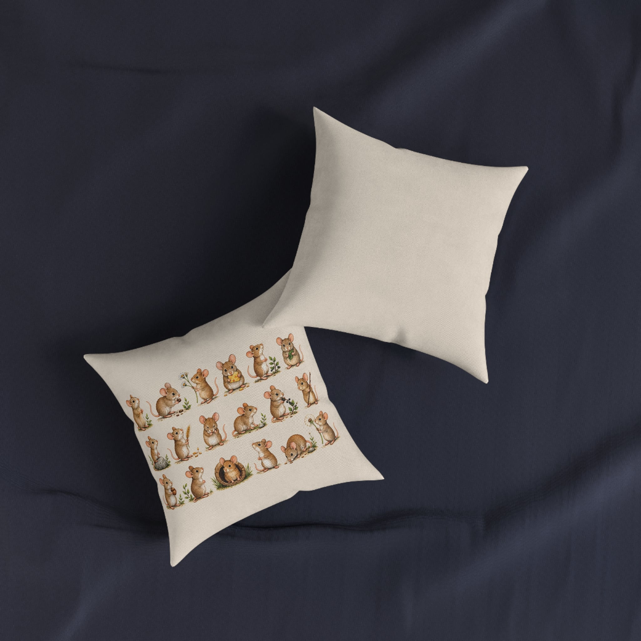 Square Cushion - Mouse - Woodland