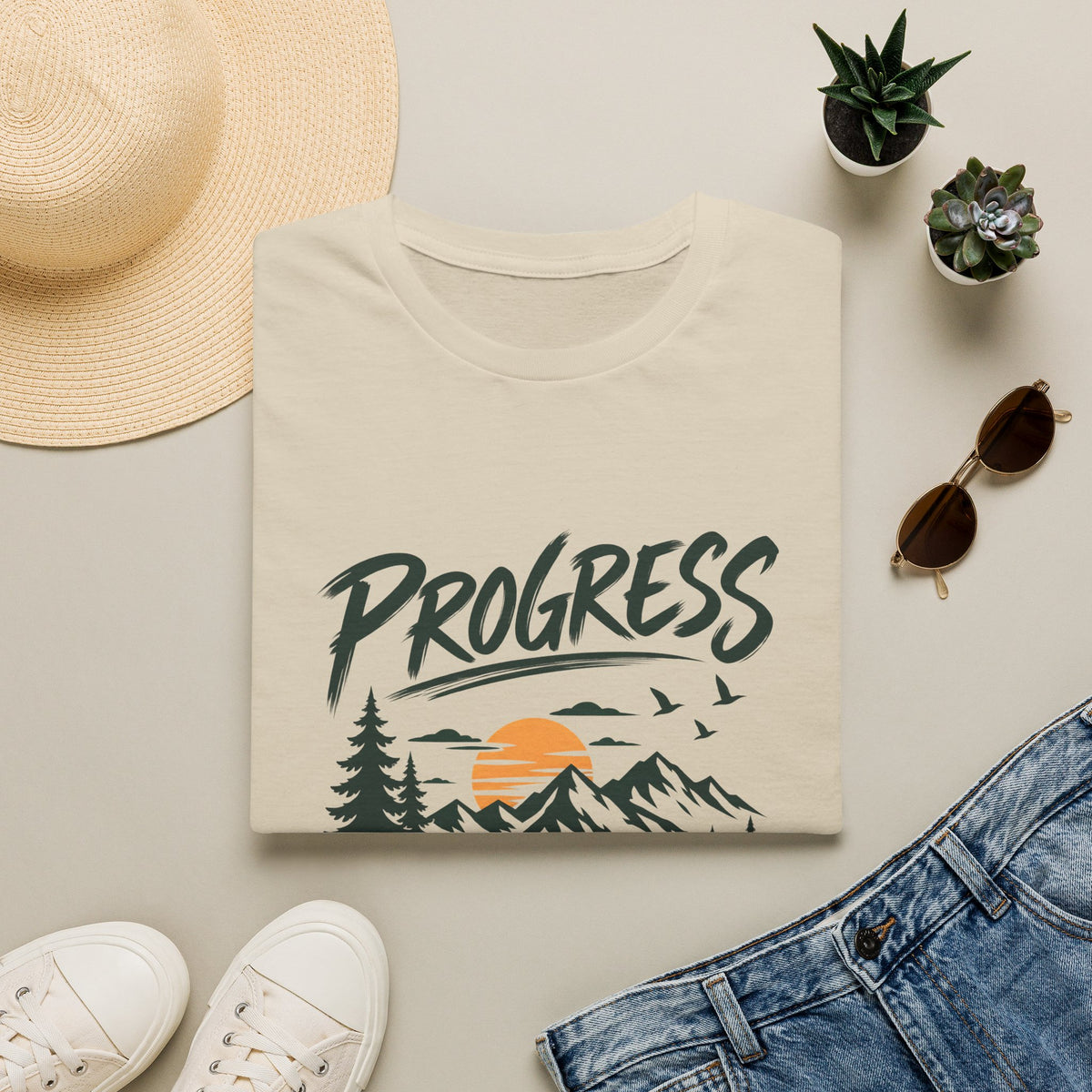 Unisex T-Shirt – Progress Not Perfection | Motivational Lifestyle T-Shirt