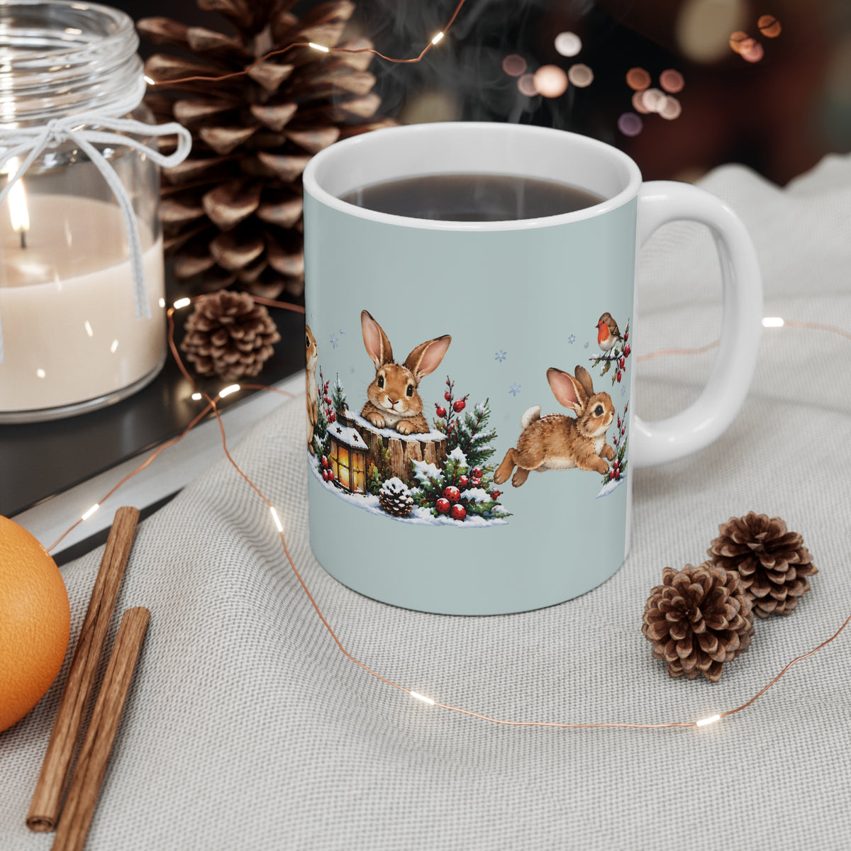 Ceramic Mug - Rabbit Winter Fun