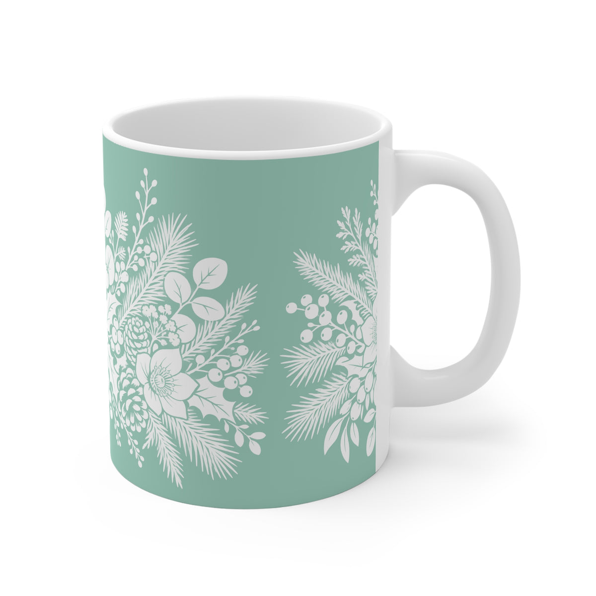 Ceramic Mug - Winter Mug - Light Teal