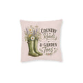 Square Cushion - Country Roads and Garden Toes | Rustic Farmhouse Home Decor