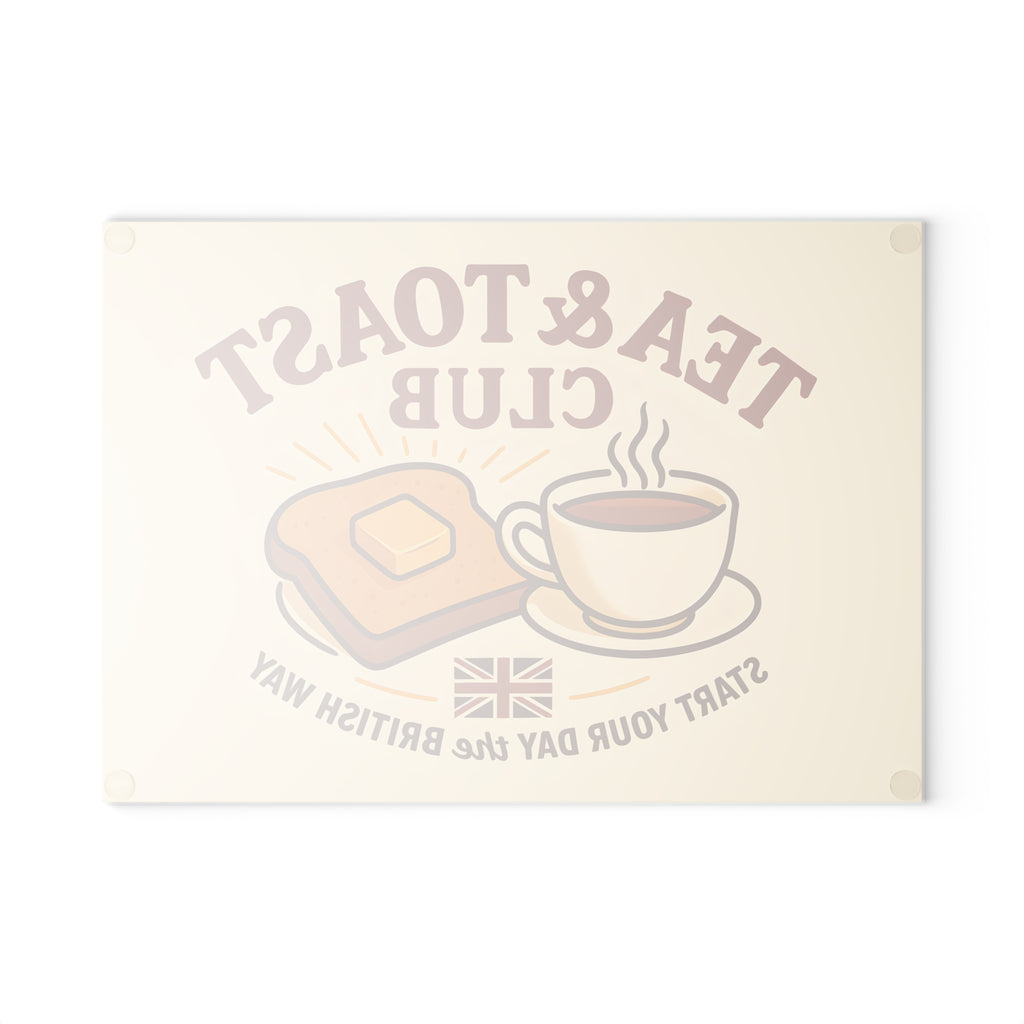Glass Cutting Board - Tea & Toast Design