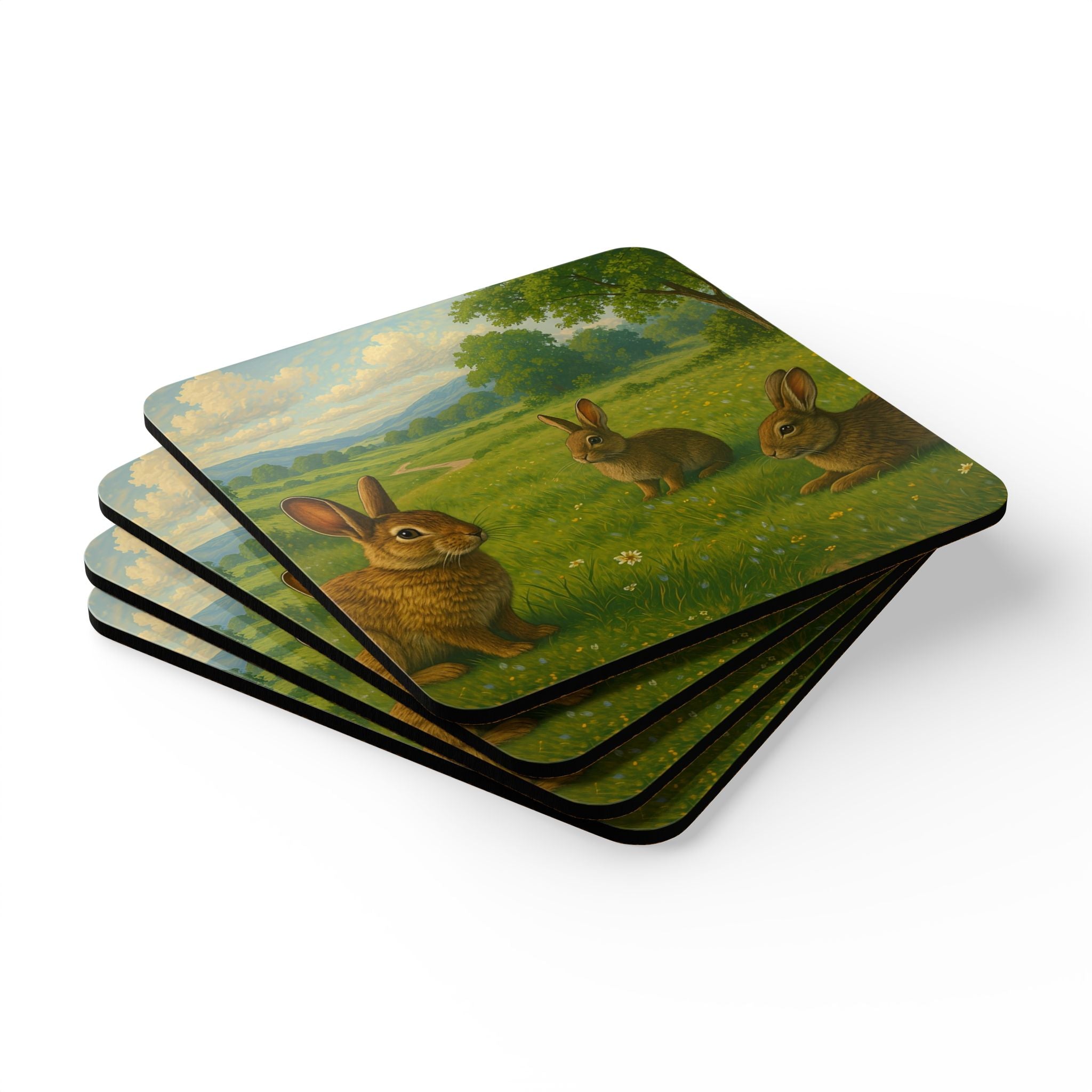 Coaster Set with Rabbit Design