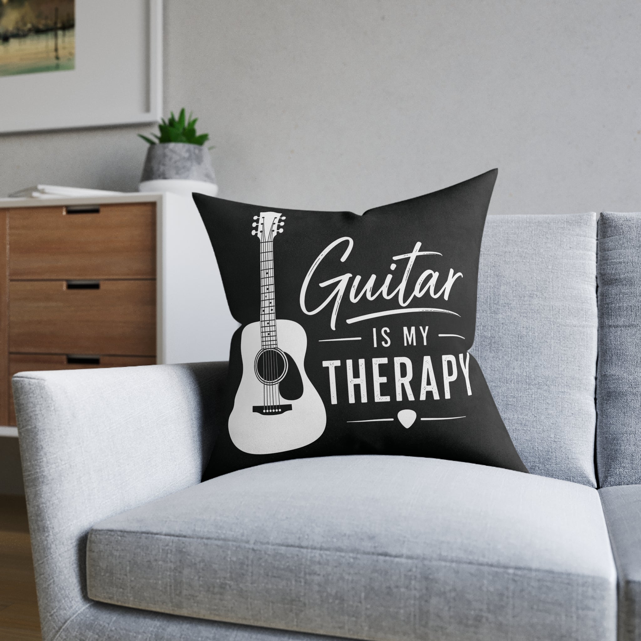 Square Cushion - Guitar Is My Therapy