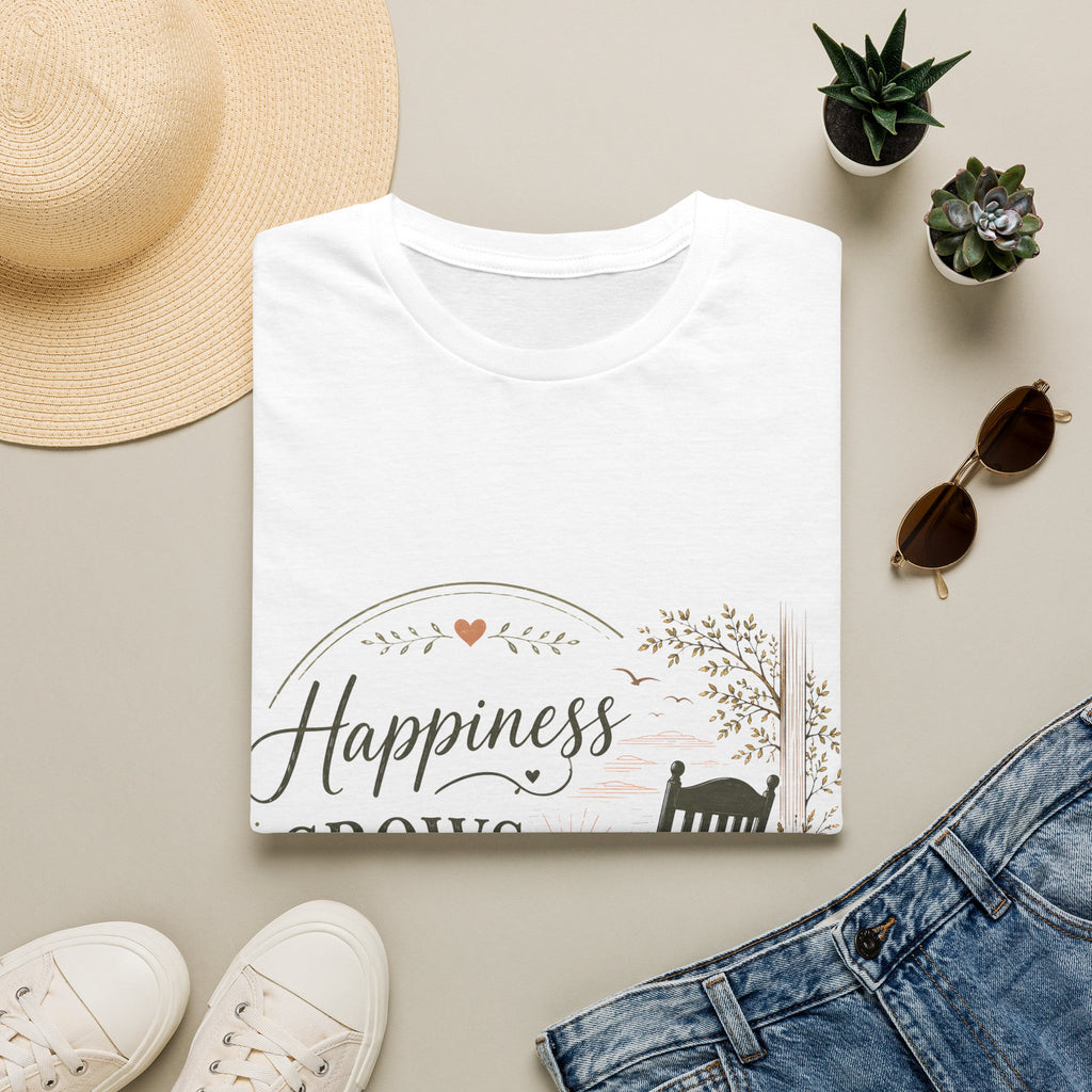 Unisex T-Shirt - Happiness Grows Here | Gardening & Nature Tee