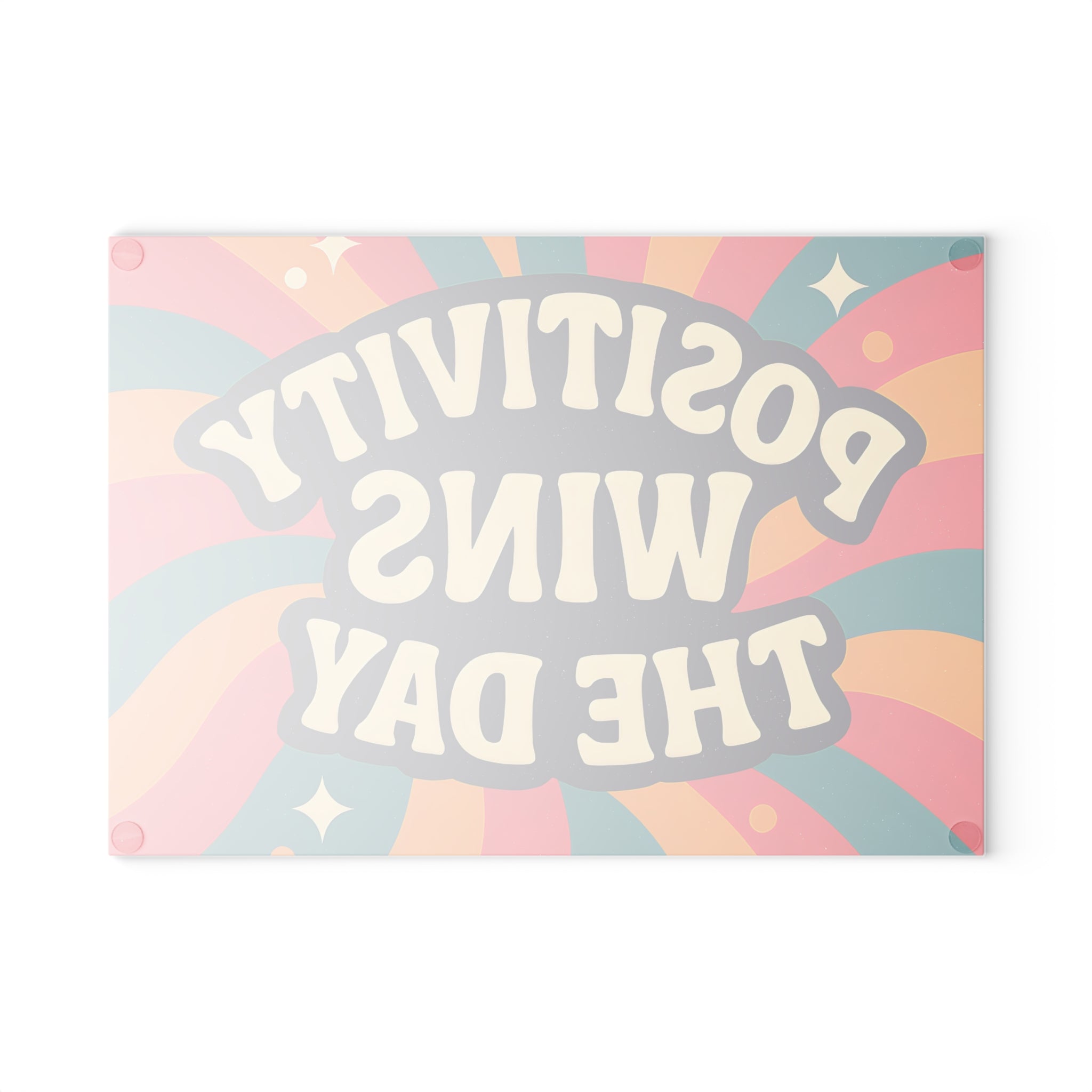 Glass Cutting Board - Positivity Wins the Day Design