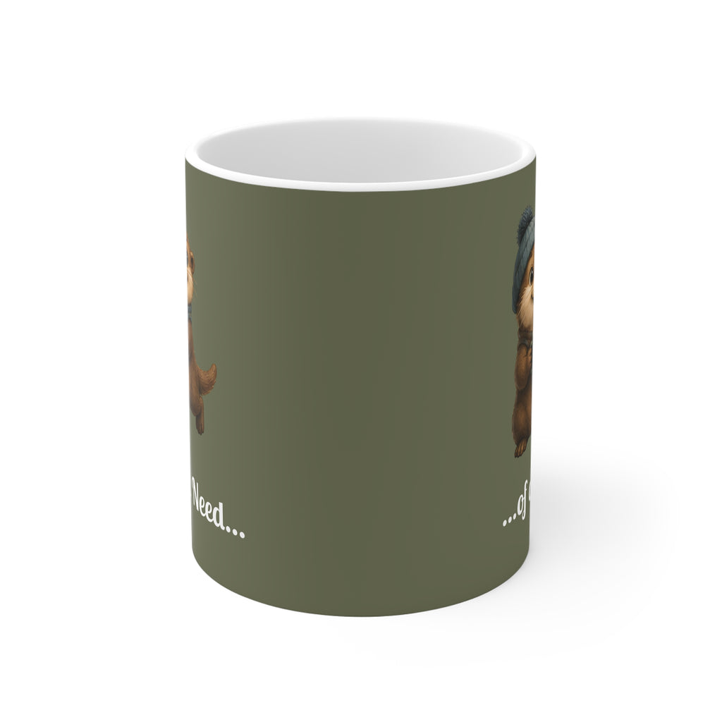 Ceramic Mug – Otterly in Need of a Brew! | Funny Otter Mug | Green