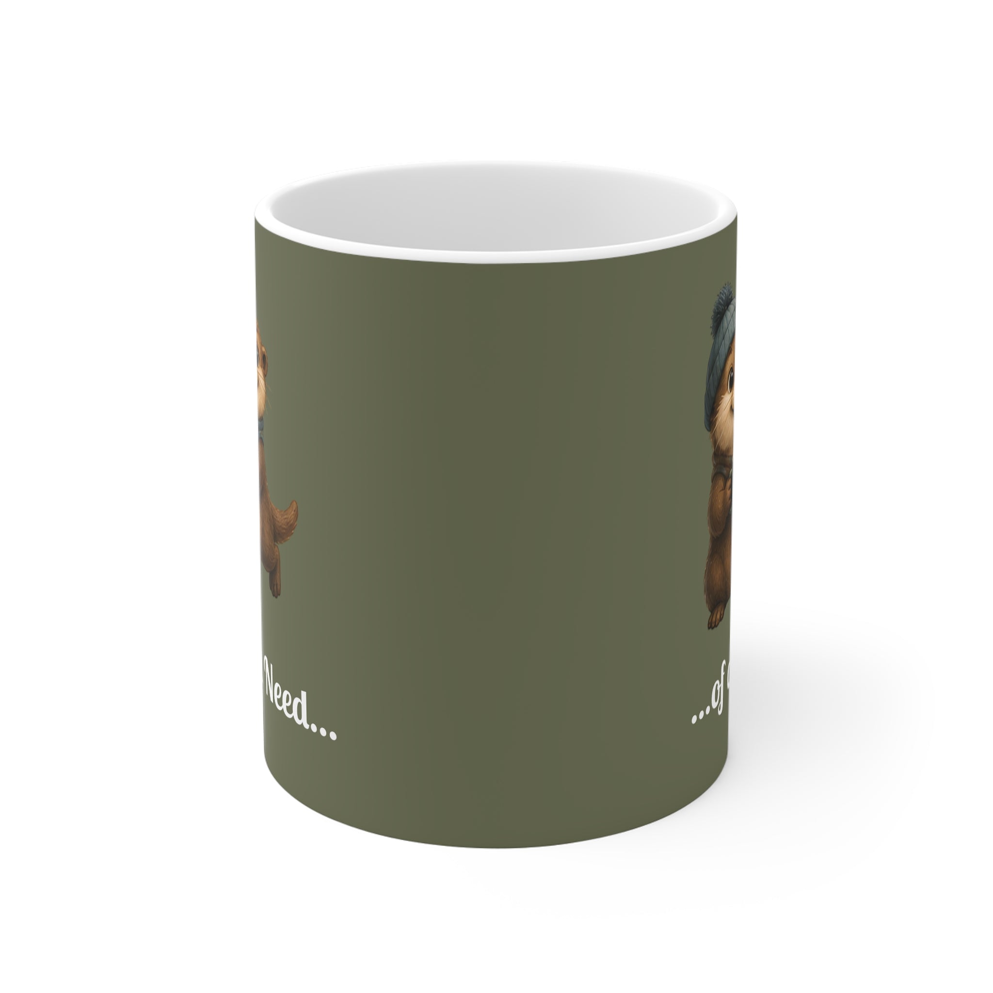 Ceramic Mug – Otterly in Need of a Brew! | Funny Otter Mug | Green