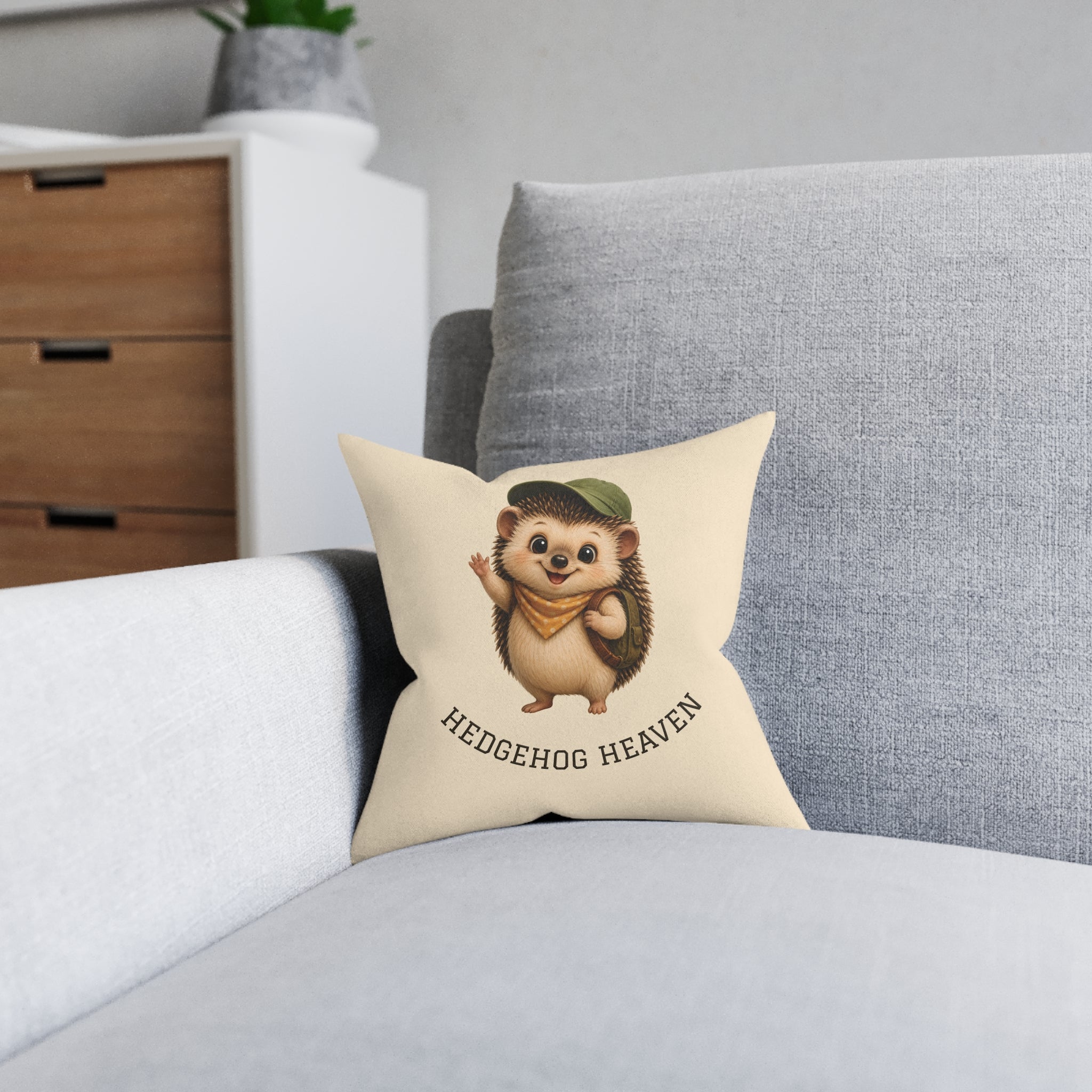 Square Cushion - Hedgehog Heaven | Hedgehog & Woodland Home Decor