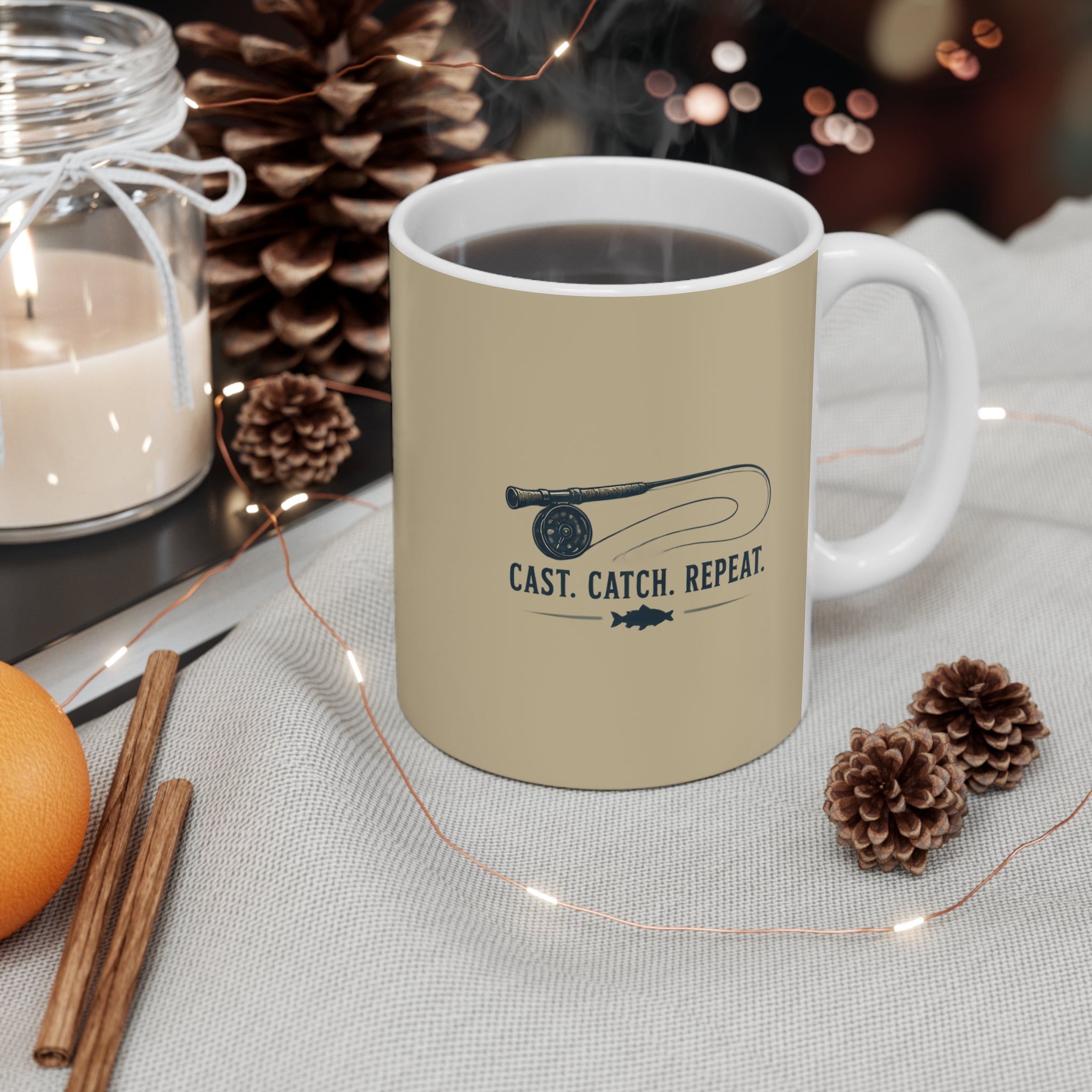 Ceramic Mug – Cast. Catch. Repeat. | Fishing & Angling Mug