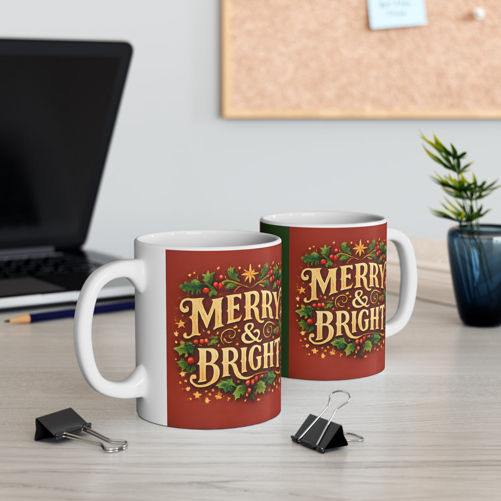 Merry & Bright - Ceramic Christmas Mug