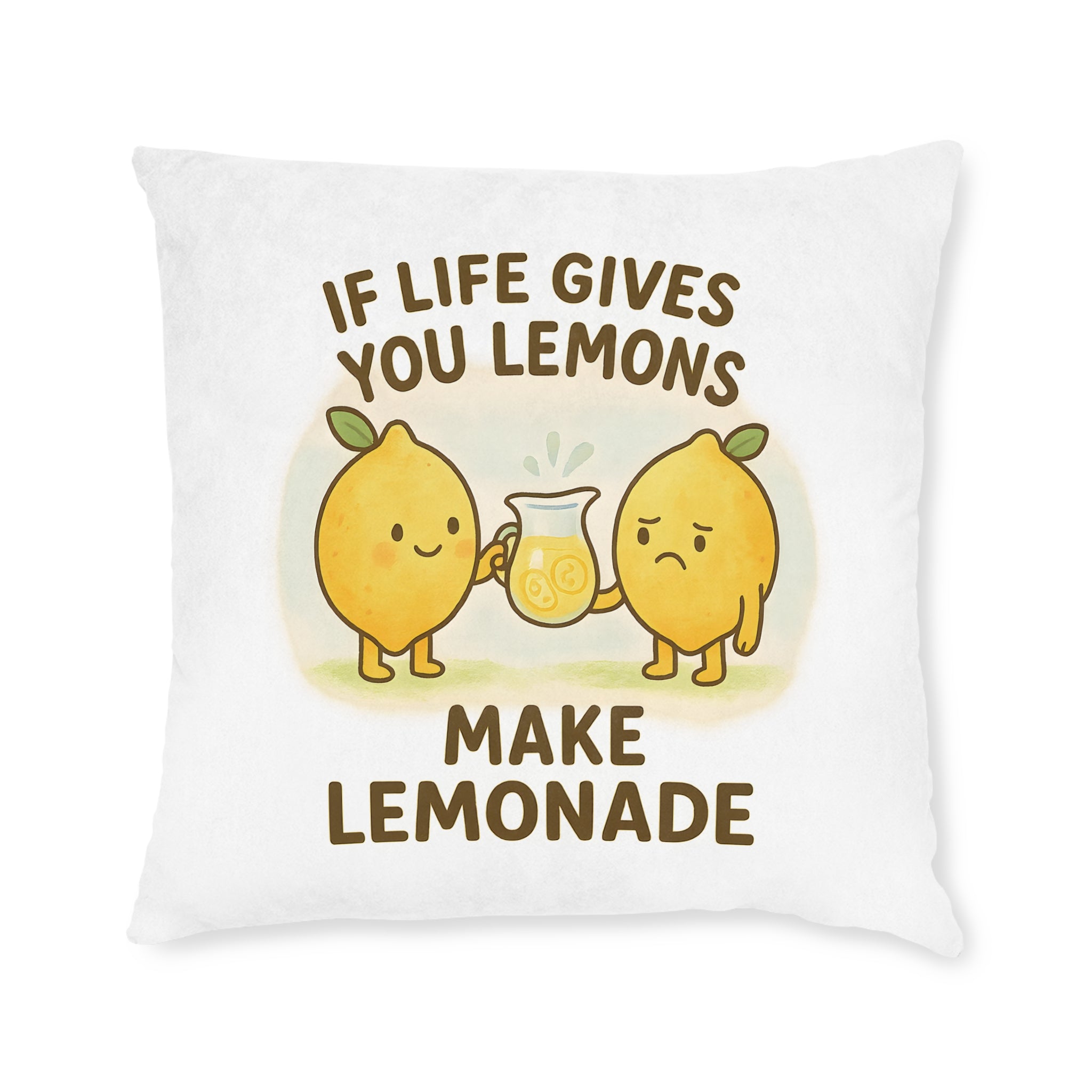 Square Cushion - If Life Gives You Lemons Make Lemonade Design
