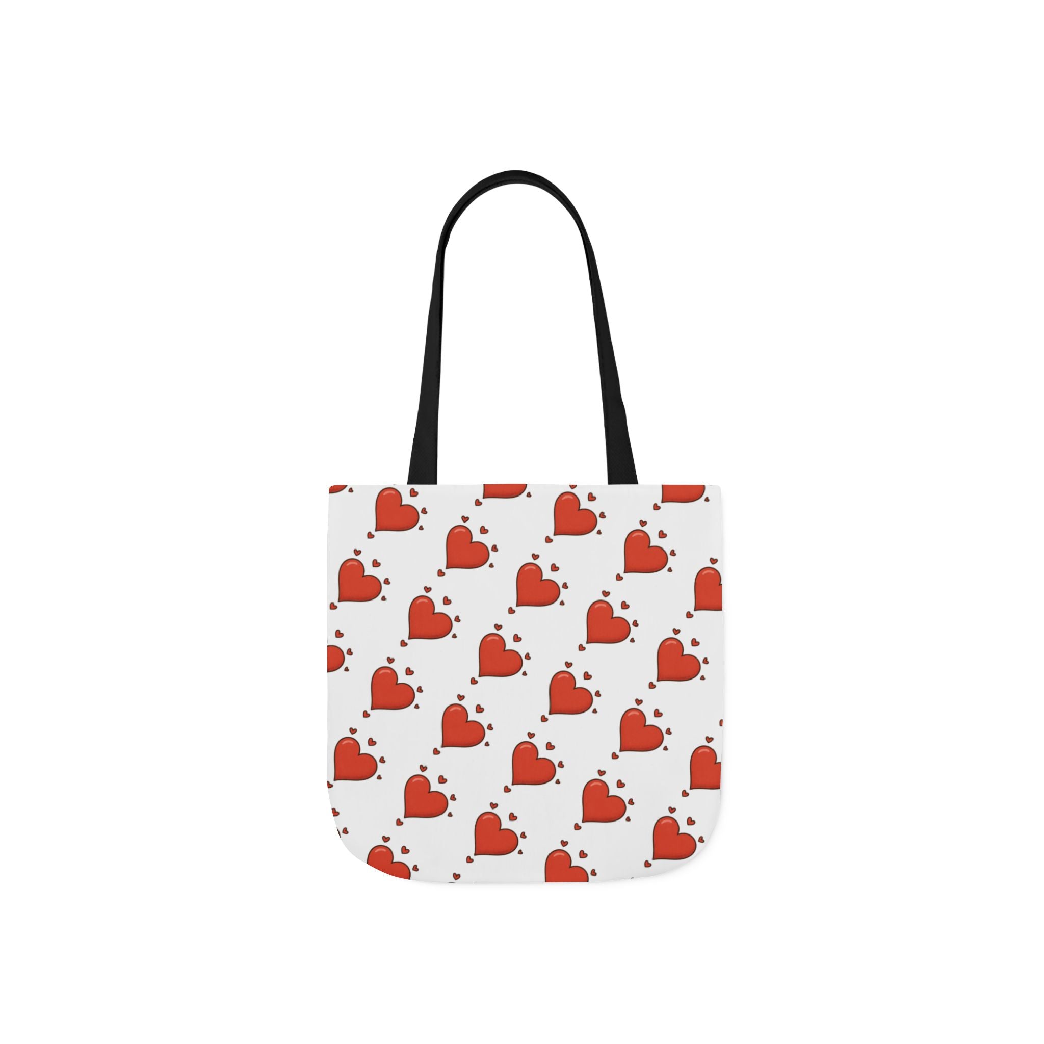 Heart Print Canvas Tote Bag with 5-Color Straps