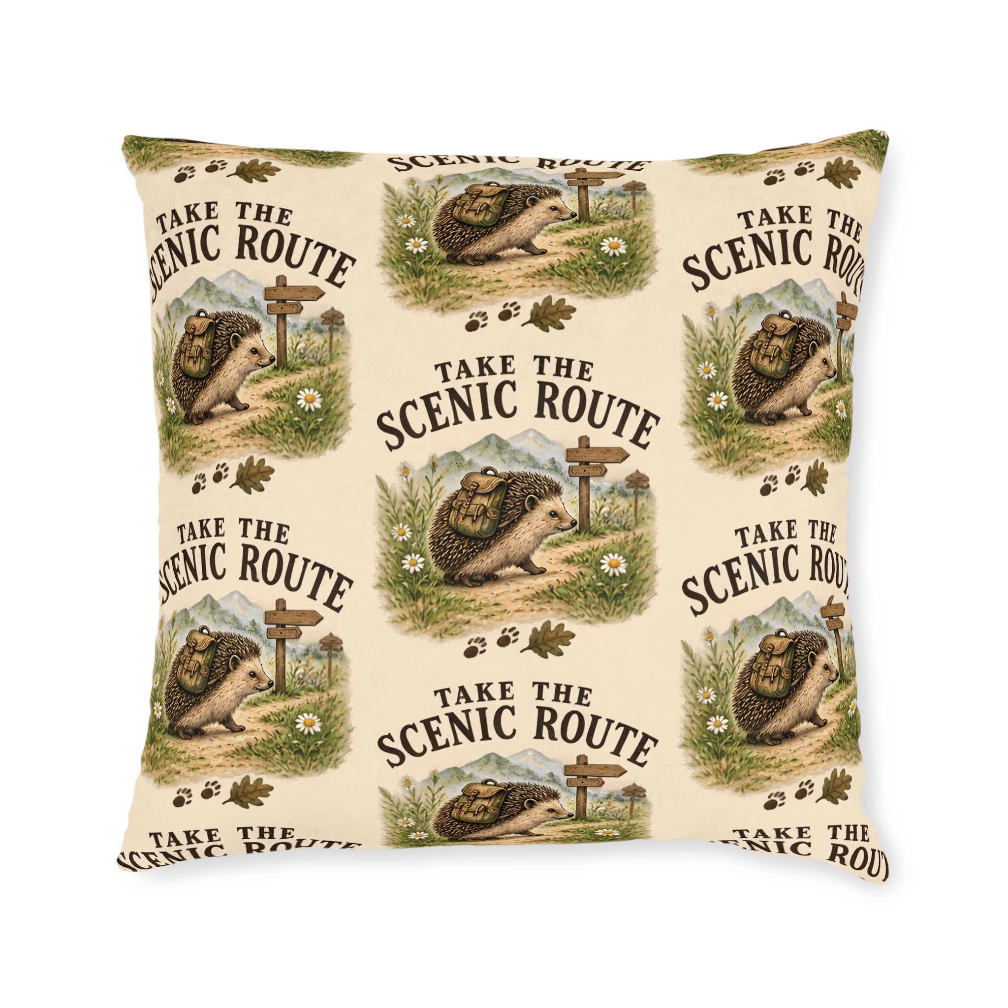 Square Cushion – Take the Scenic Route | Hiking & Outdoor Cushion