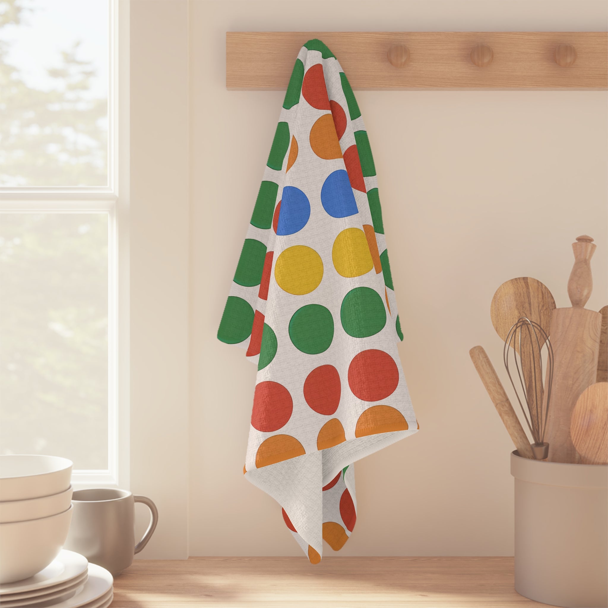 Tea Towel Microfiber - Vibrant Dots Pattern