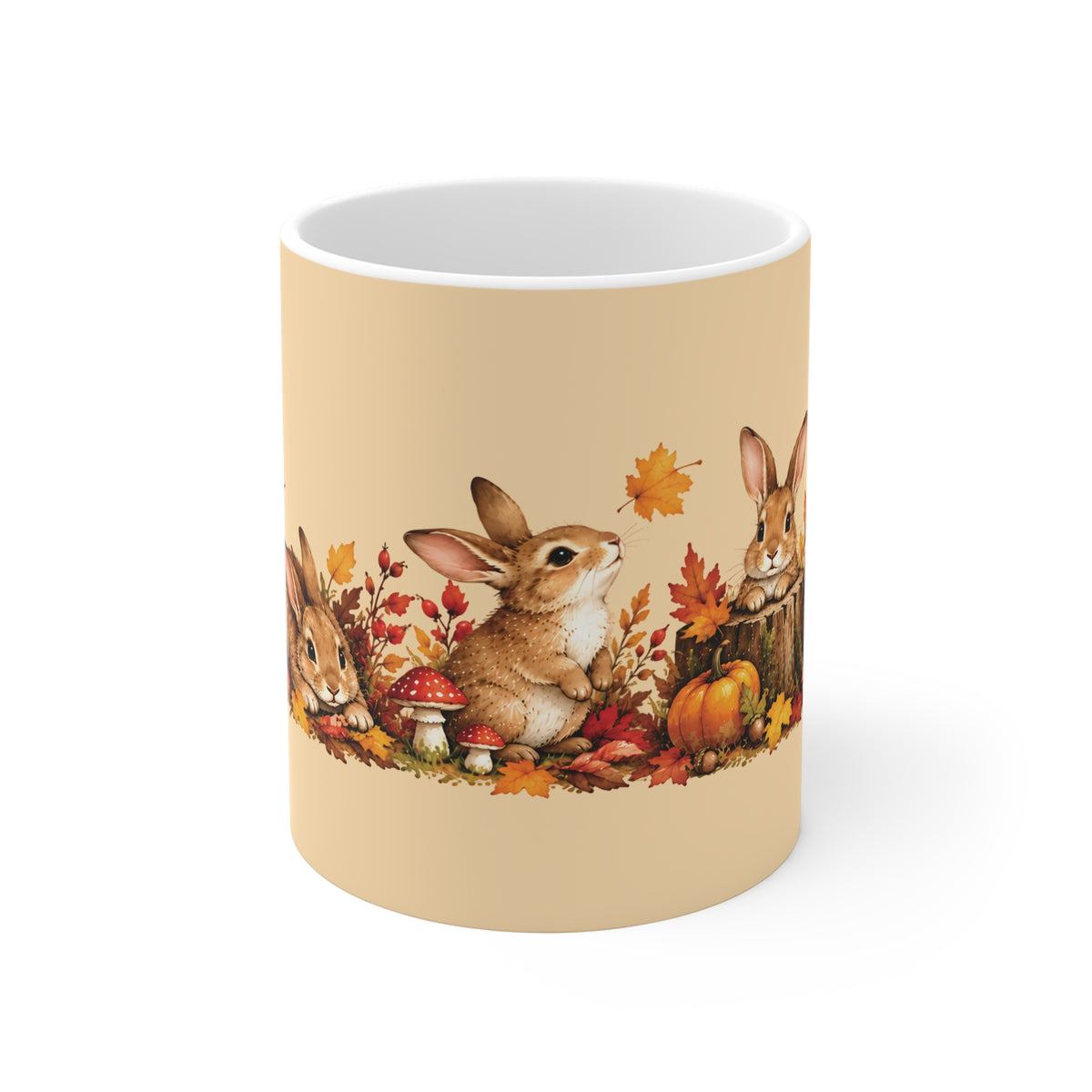 Ceramic Mug - Rabbit Autumn Fun