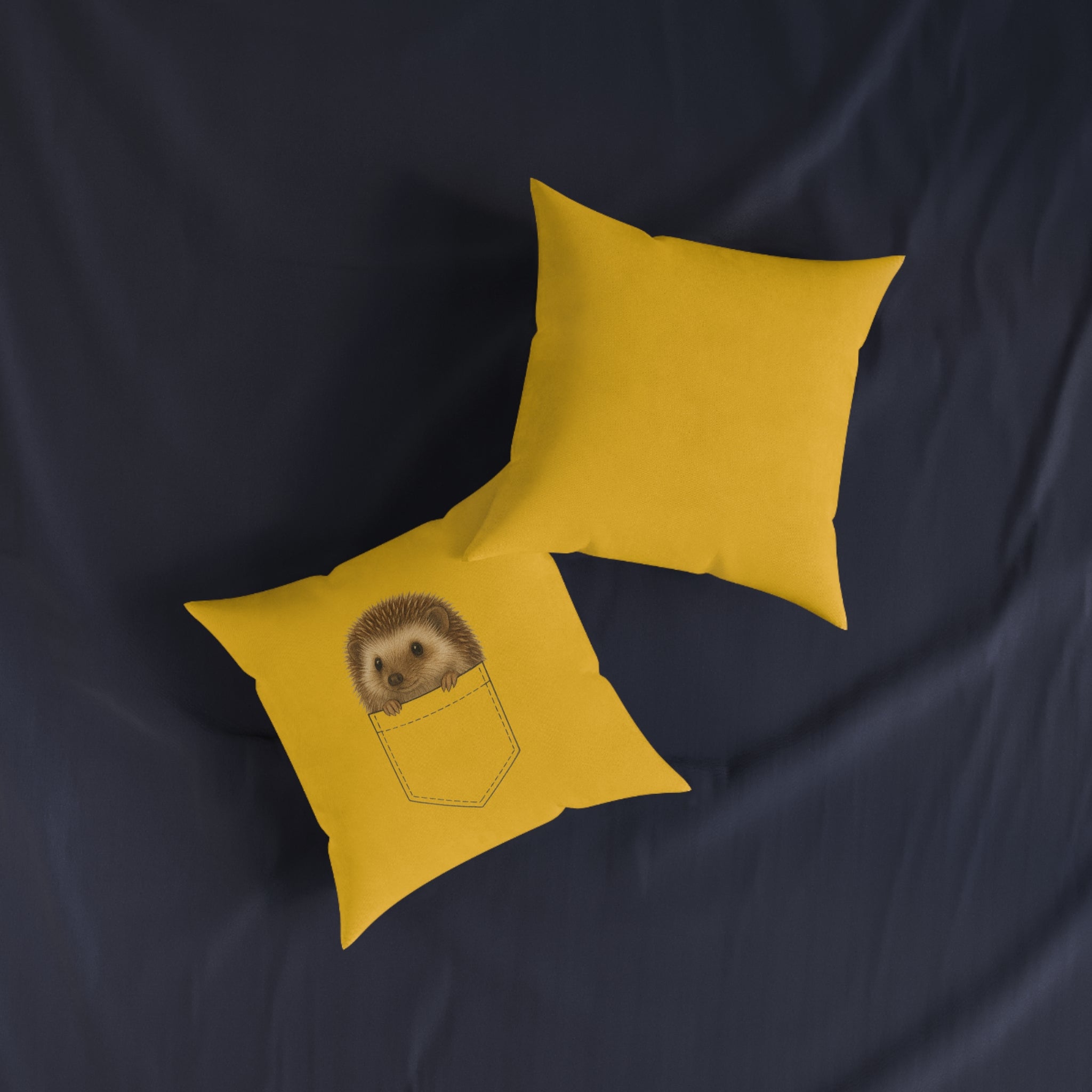 Square Cushion - Hedgehog in a Pocket Design