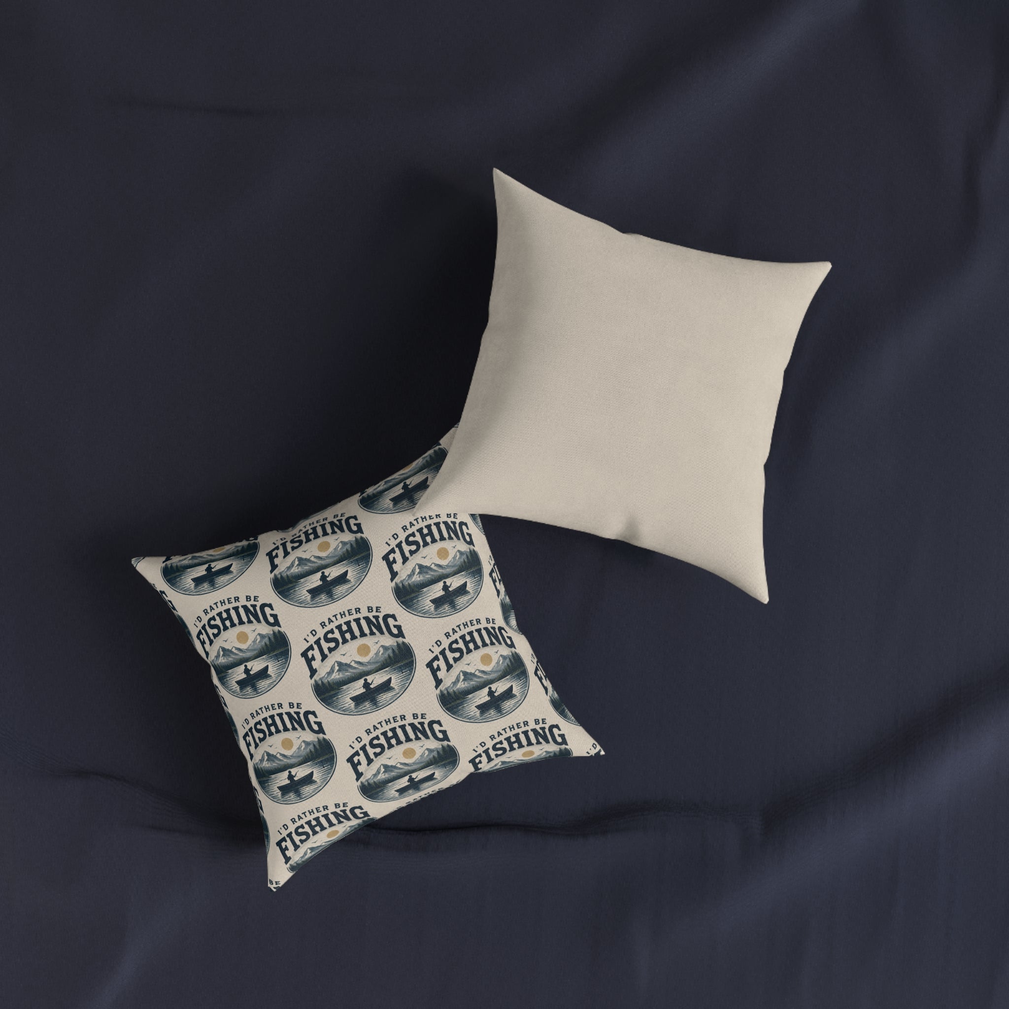 Square Cushion – I'd Rather Be Fishing | Fishing Lover Cushion