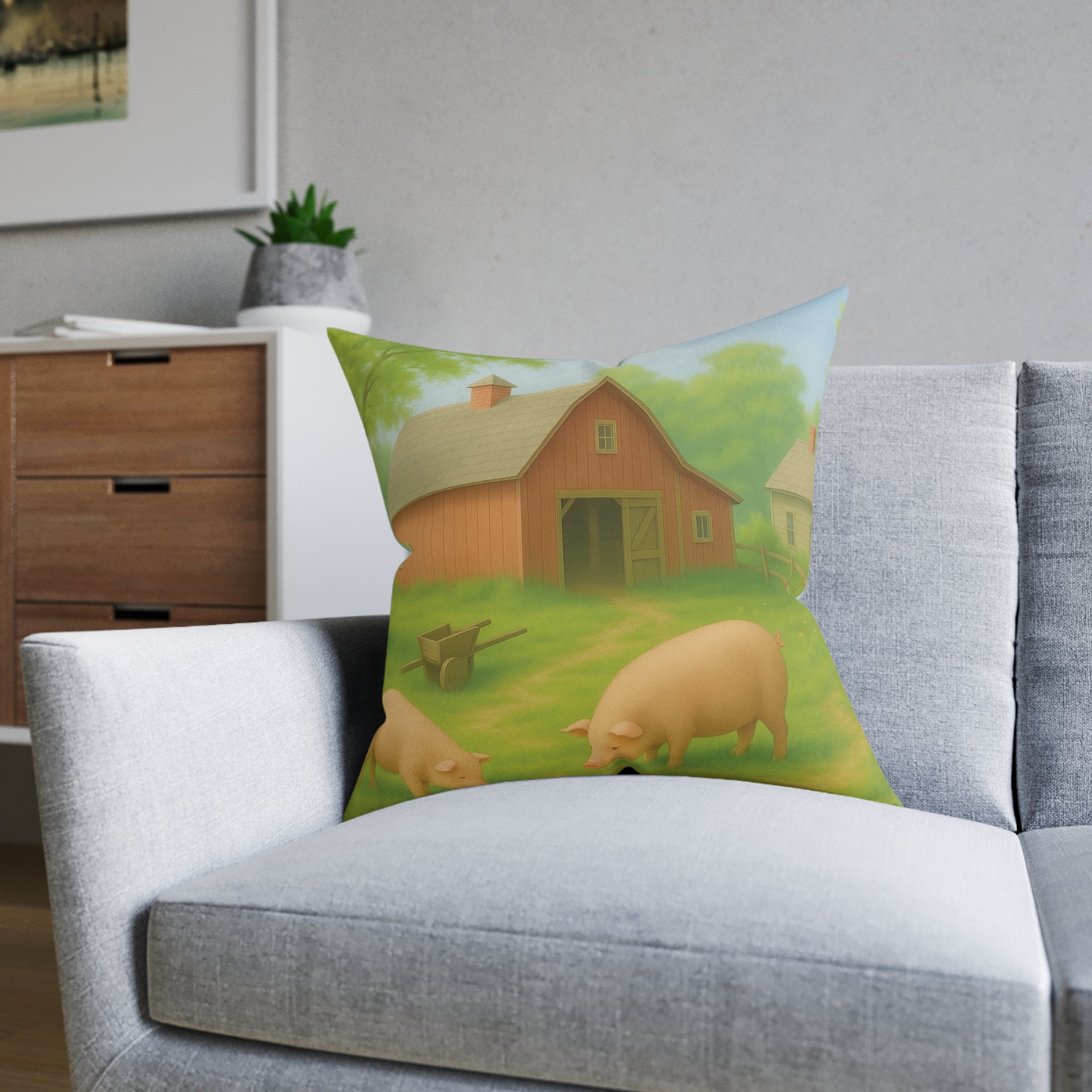 Square Cushion - Rustic Farm Design