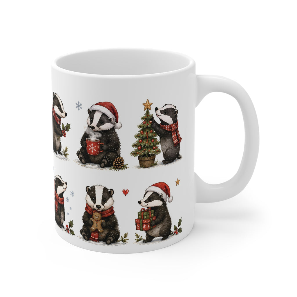 Ceramic Mug - Christmas Woodland Badger