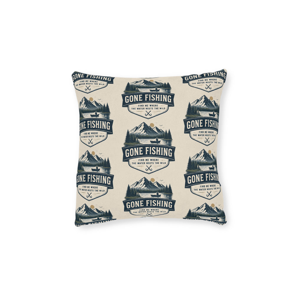 Square Cushion – Gone Fishing | Fishing & Angling Cushion
