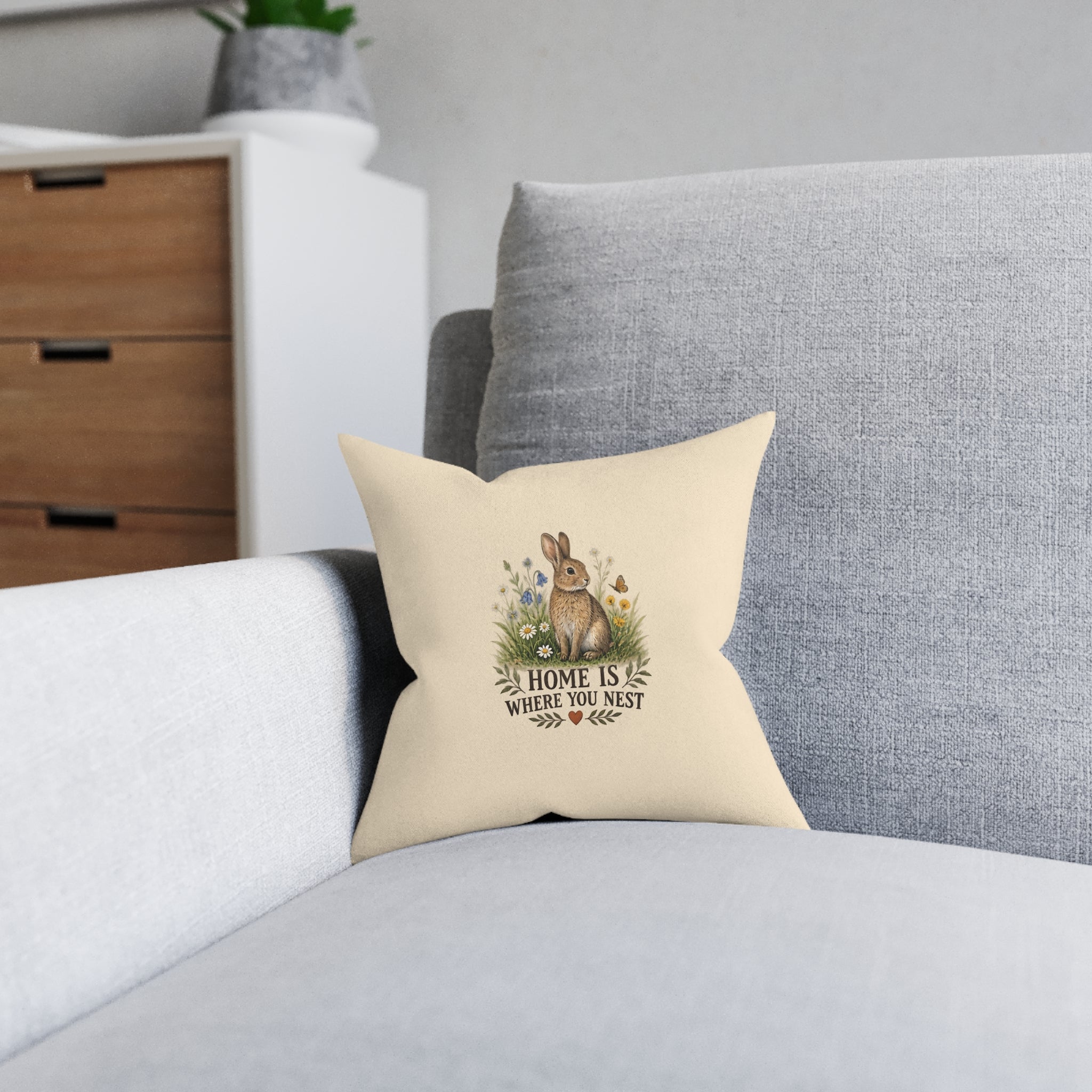 Square Cushion – Home Is Where You Nest | Bird Lover Cushion